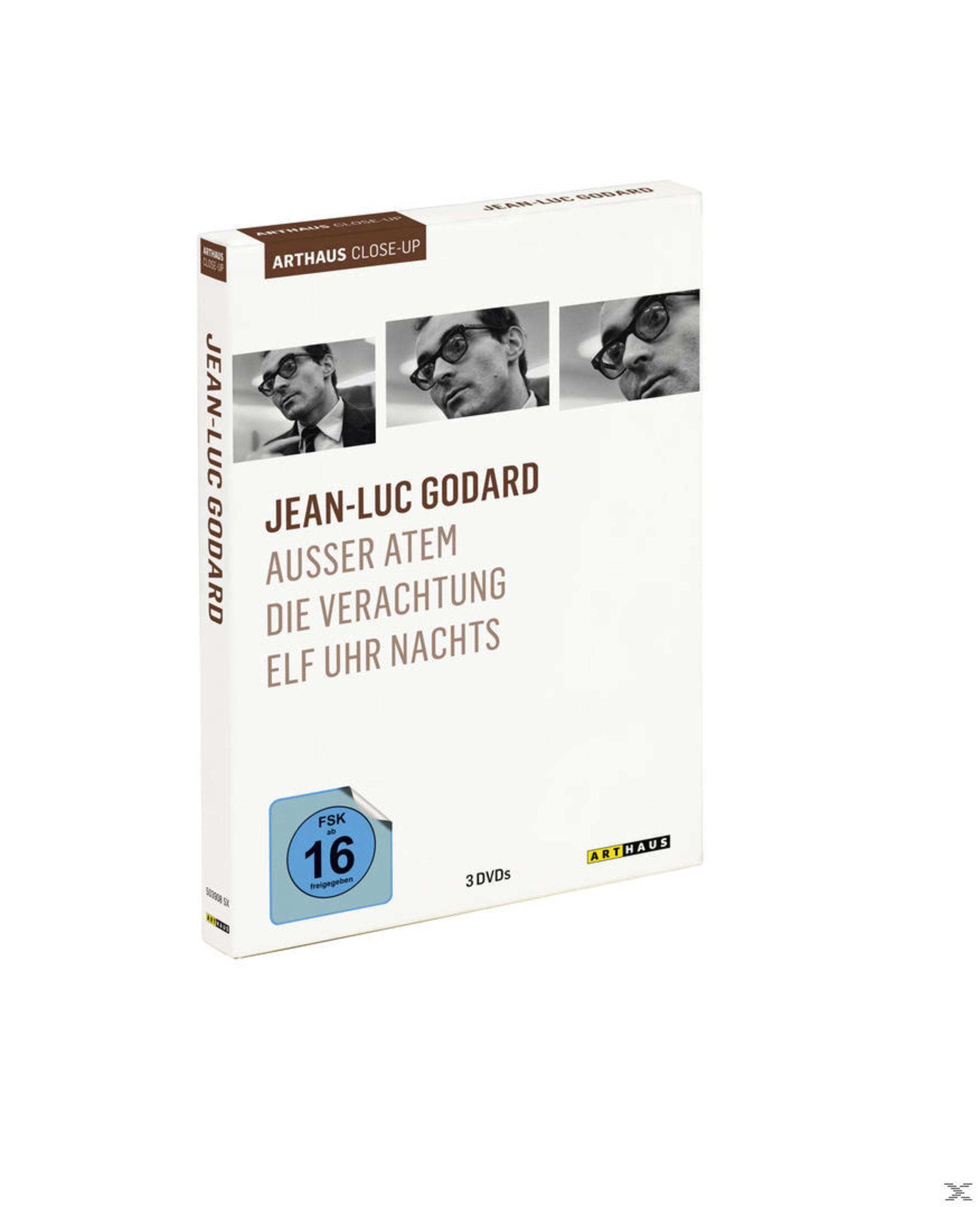 Box DVD Jean-Luc Godard, tre film, vietato ai minori di 16 anni.