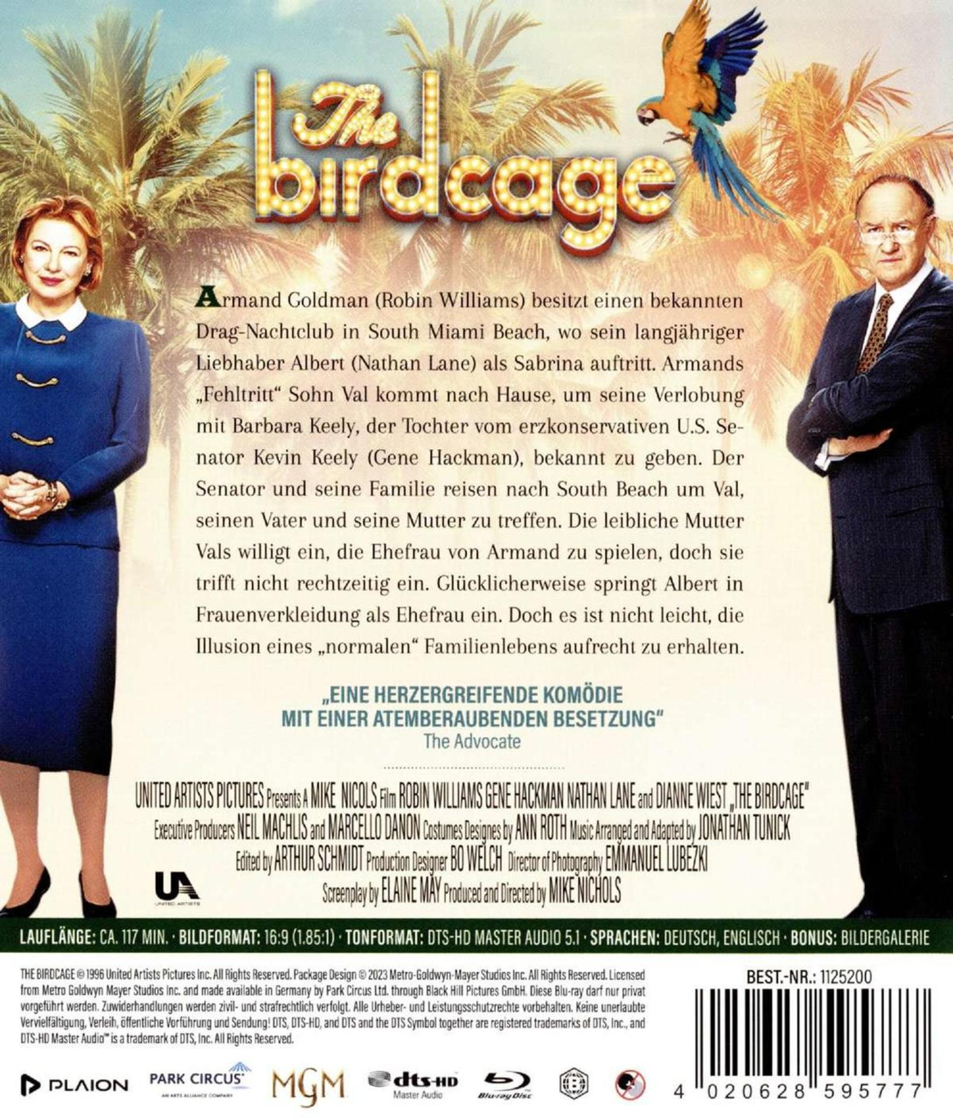 Poster del film 'The Birdcage' con Nathan Lane e Robin Williams.