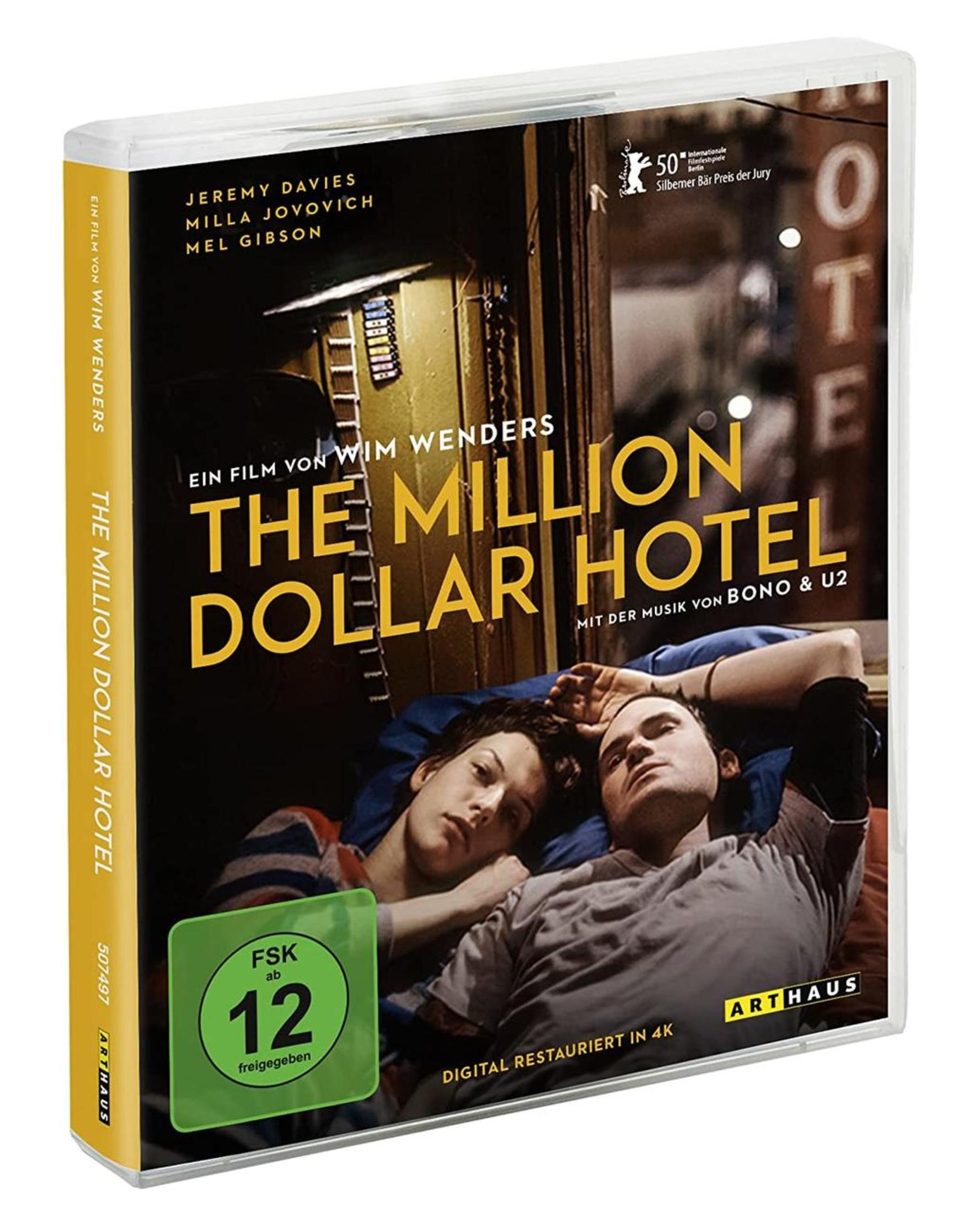 Copertina DVD: Giovane donna e uomo sdraiati, film "The Million Dollar Hotel".