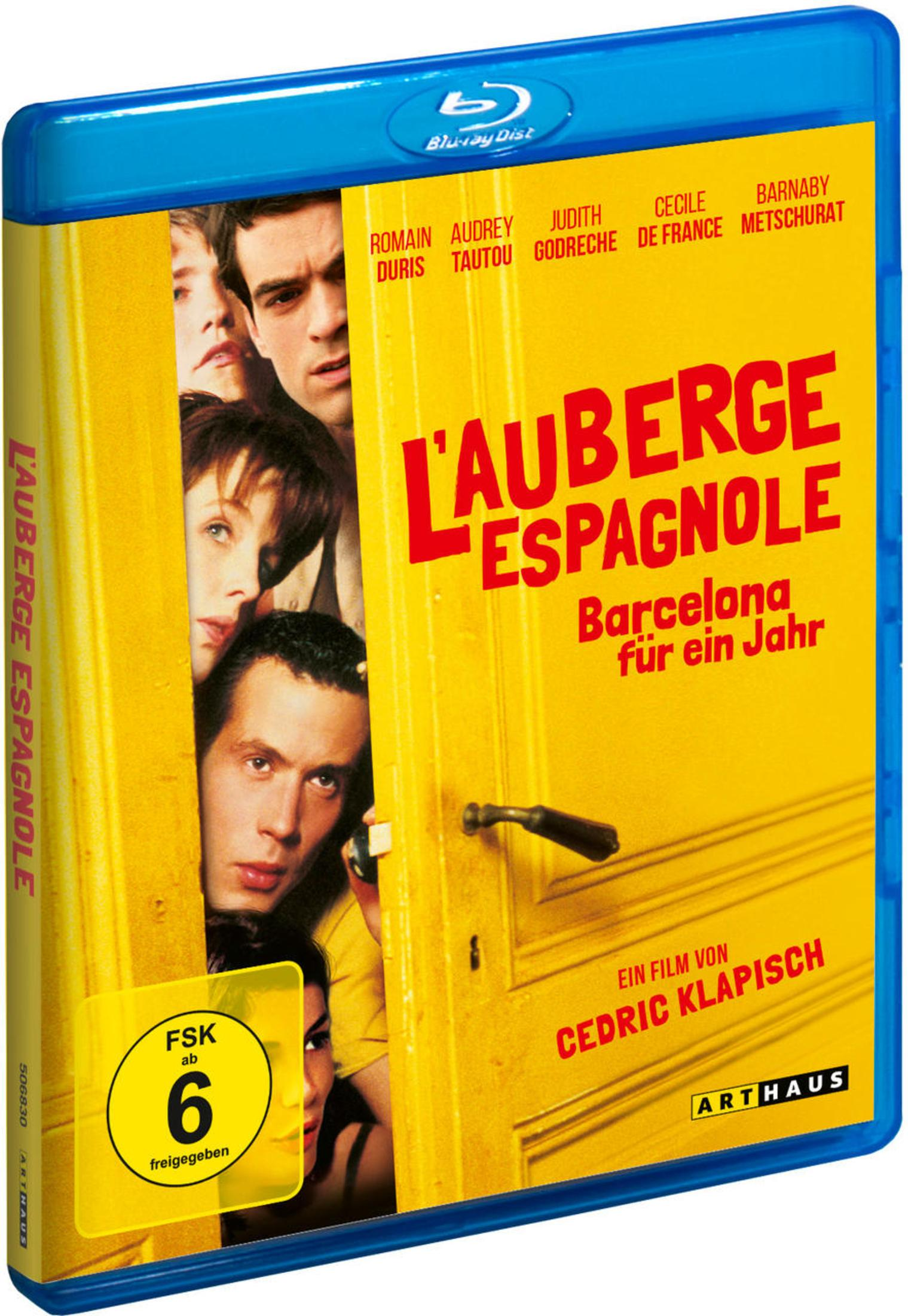 Copertina Blu-ray de L'Auberge Espagnole con attori e bollino FSK 6.