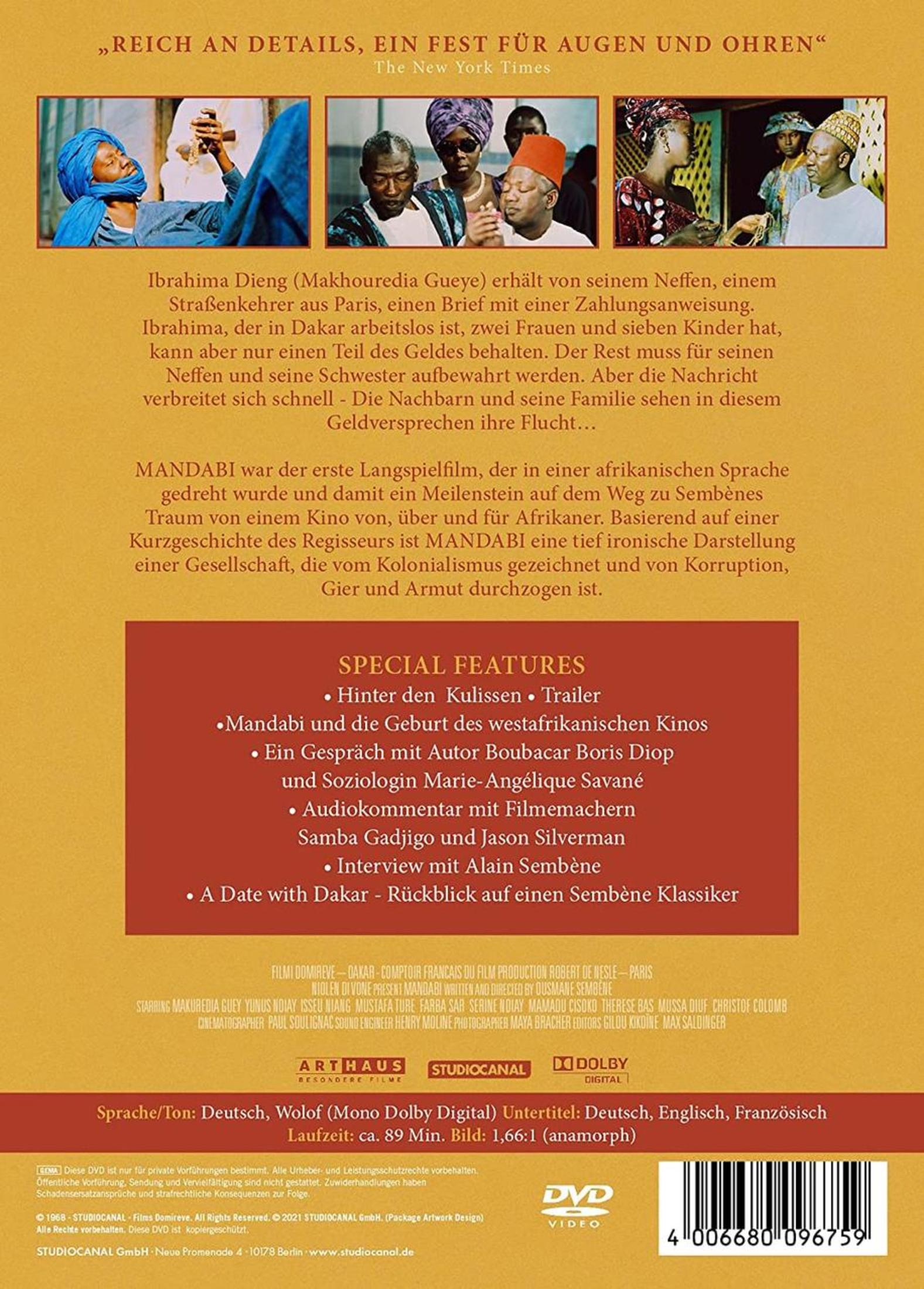 Copertina del film con tre scene, titolo e testo.