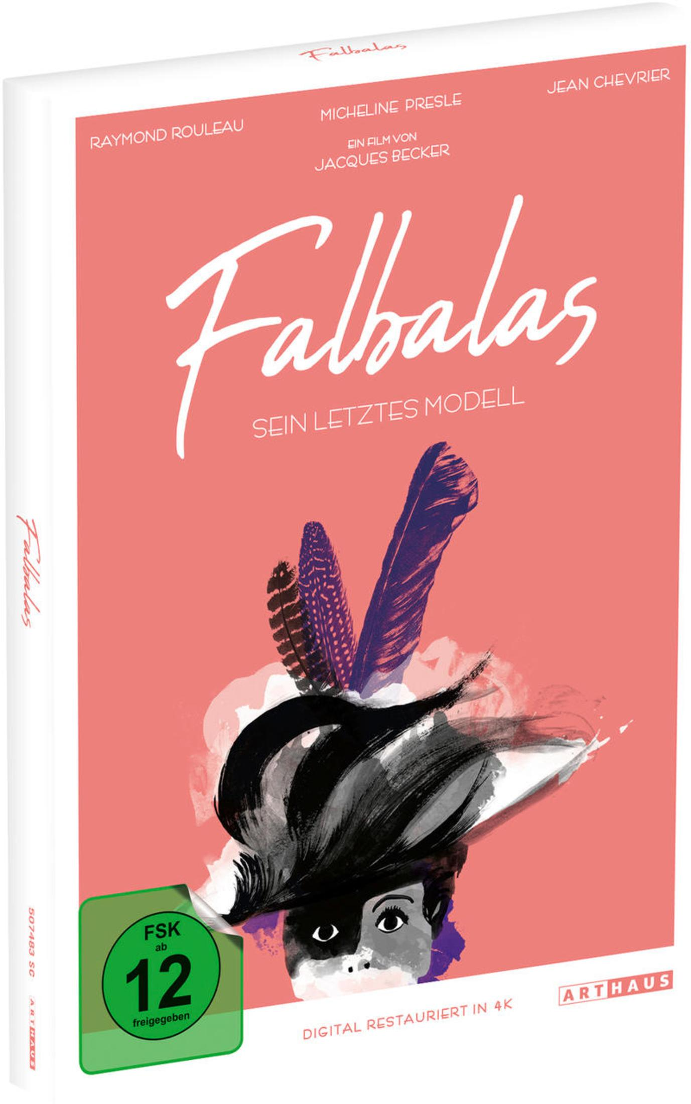 Copertina DVD: "Falbalas" con ritratto, piume, sigillo FSK-12.