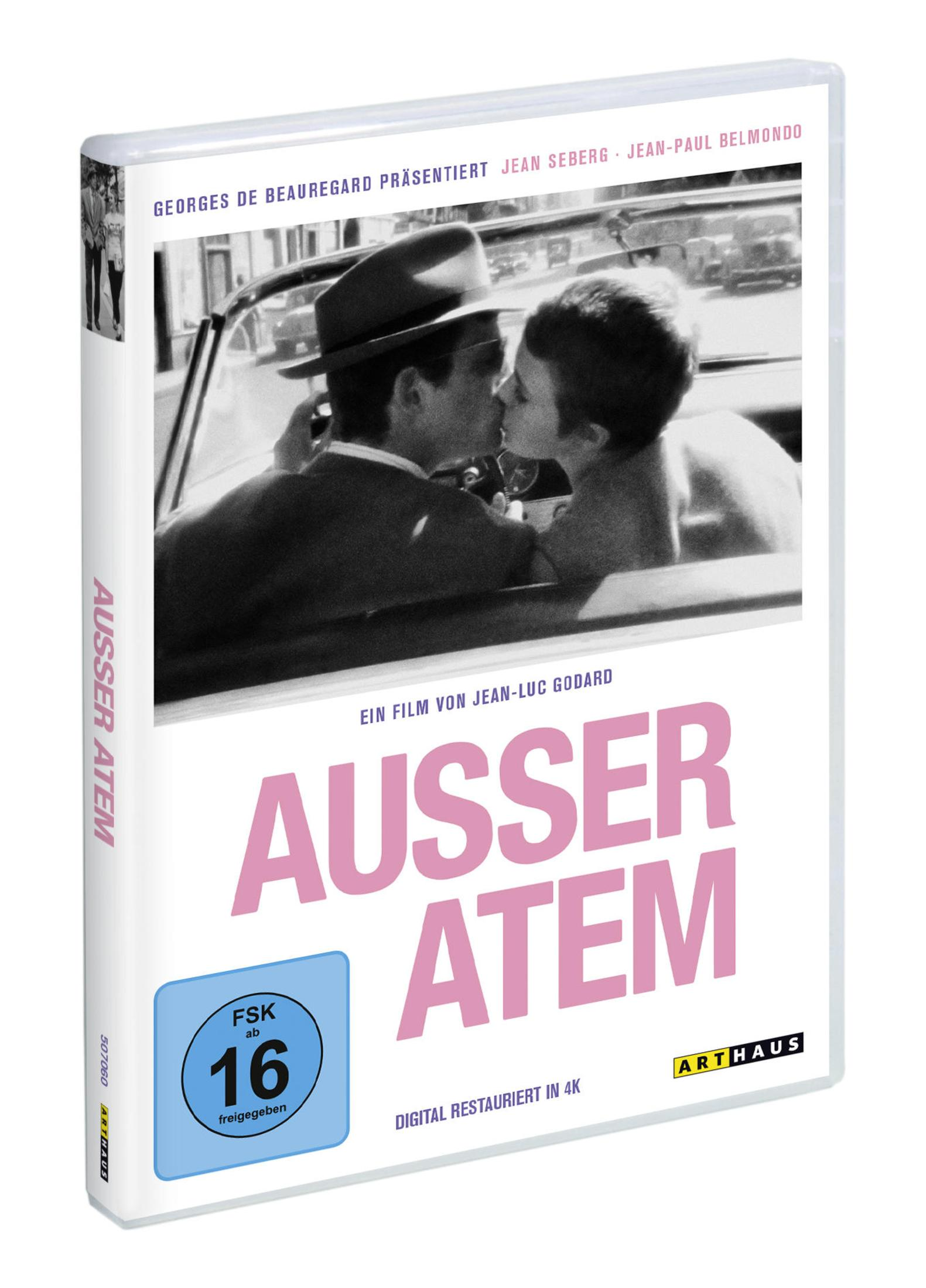 Copertina DVD 'Fino all'ultimo respiro' con Belmondo e Seberg che si baciano in auto.