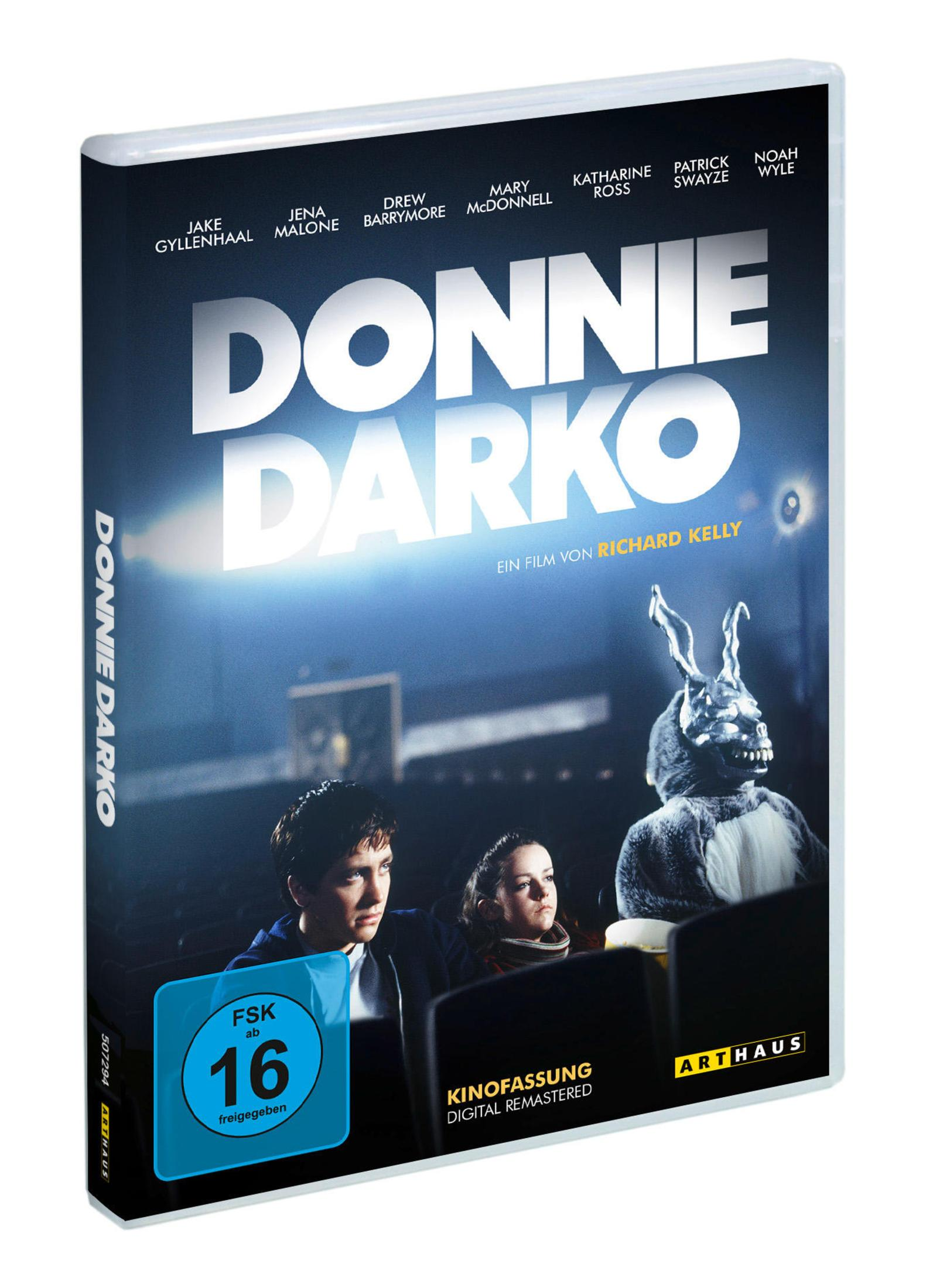 Copertina DVD Donnie Darko con cast, uomo coniglio e sigillo FSK.