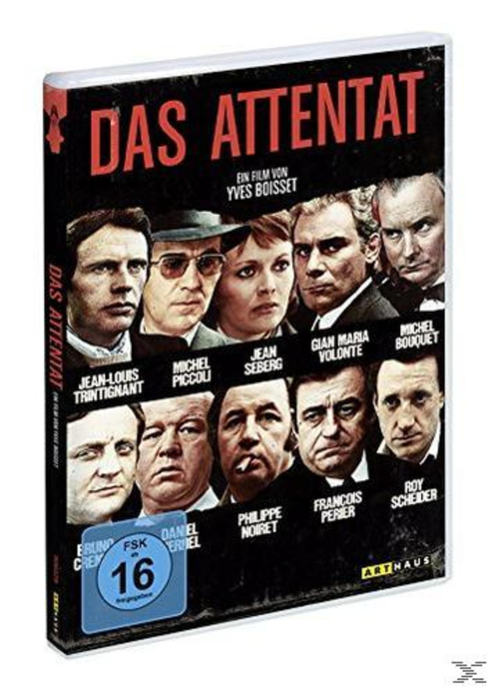Copertina DVD con ritratti di attori e titolo film "DAS ATTENTAT".