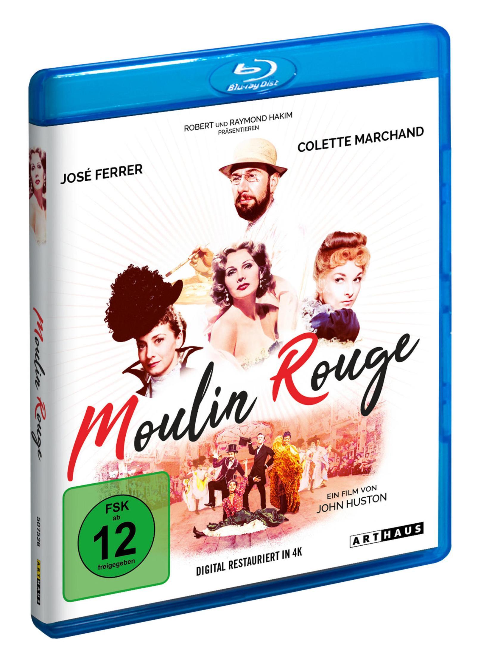 Blu-ray-Hülle für Moulin Rouge mit Schauspielern und FSK-12-Siegel.