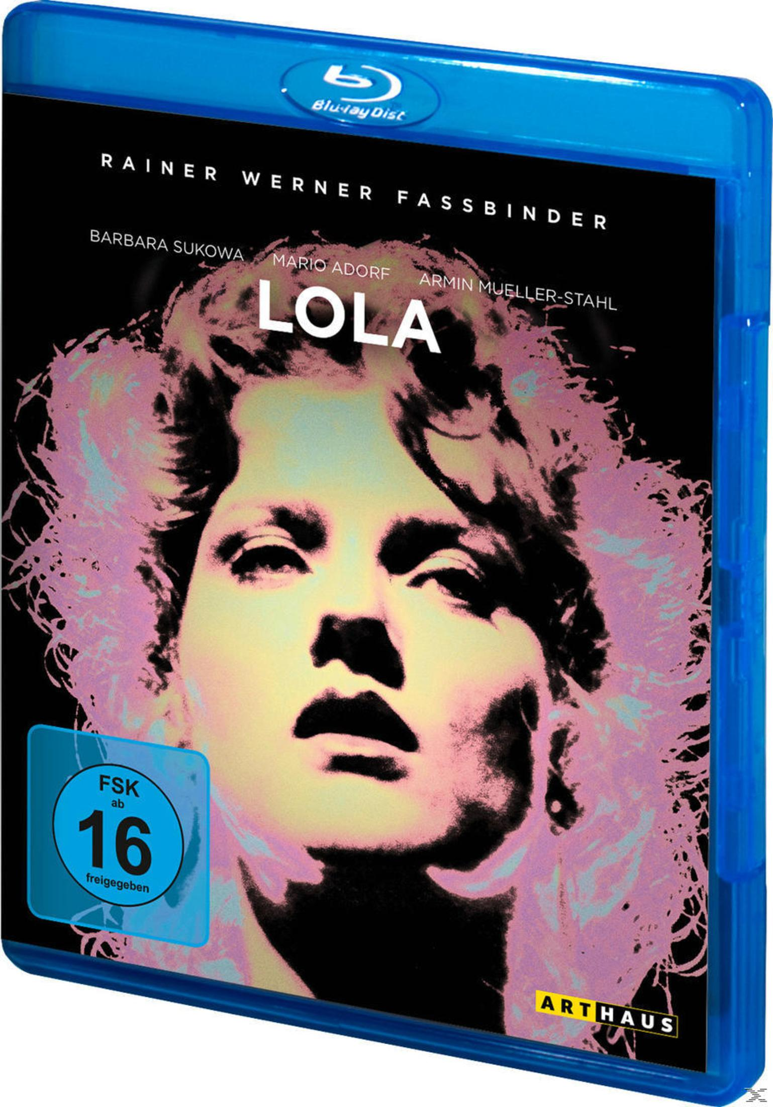 Custodia Blu-ray di Lola con ritratto dell'attrice protagonista, bollino FSK 16.