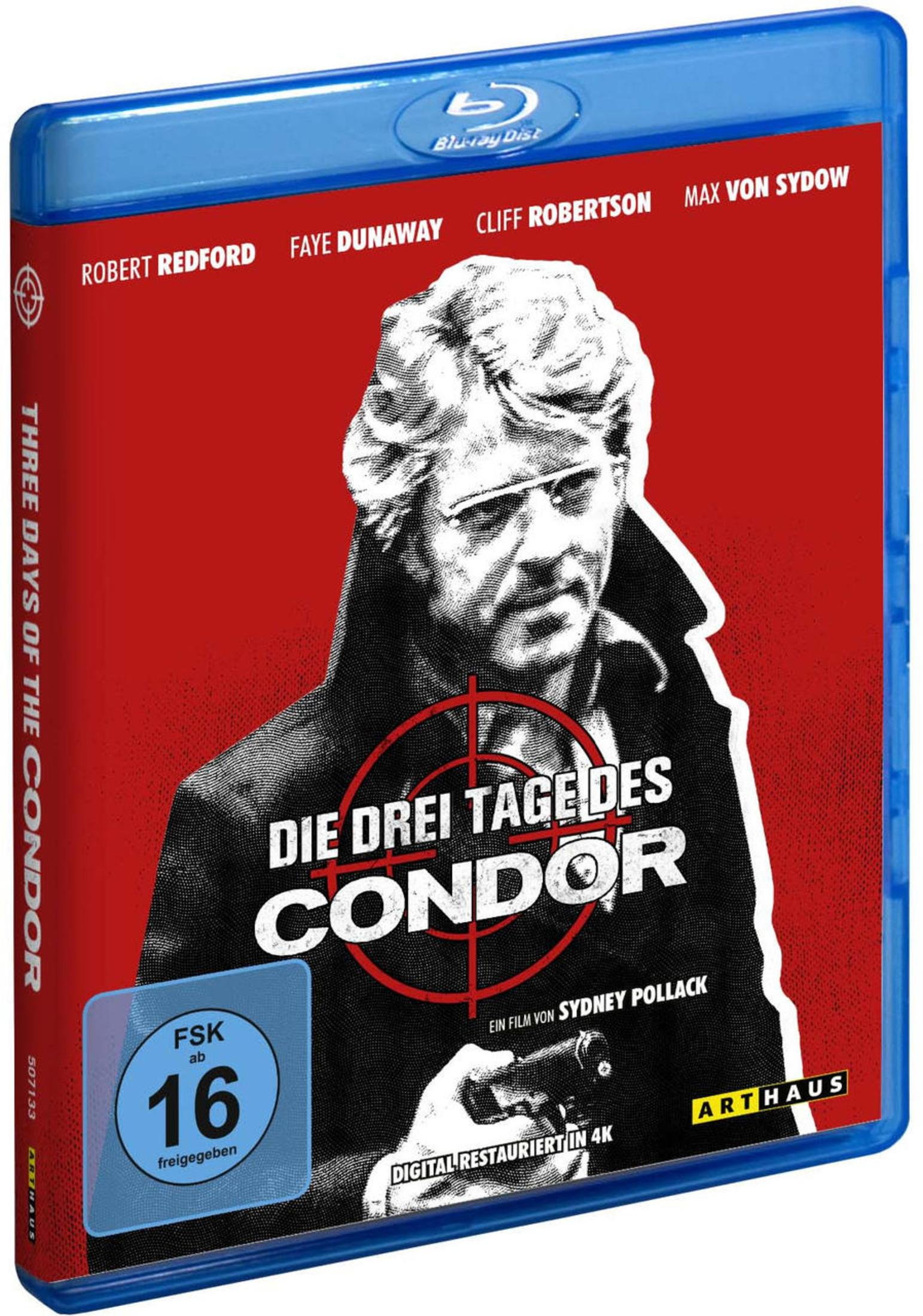 Copertina Blu-ray: Uomo nel mirino, titolo 'I tre giorni del Condor'. FSK 16.