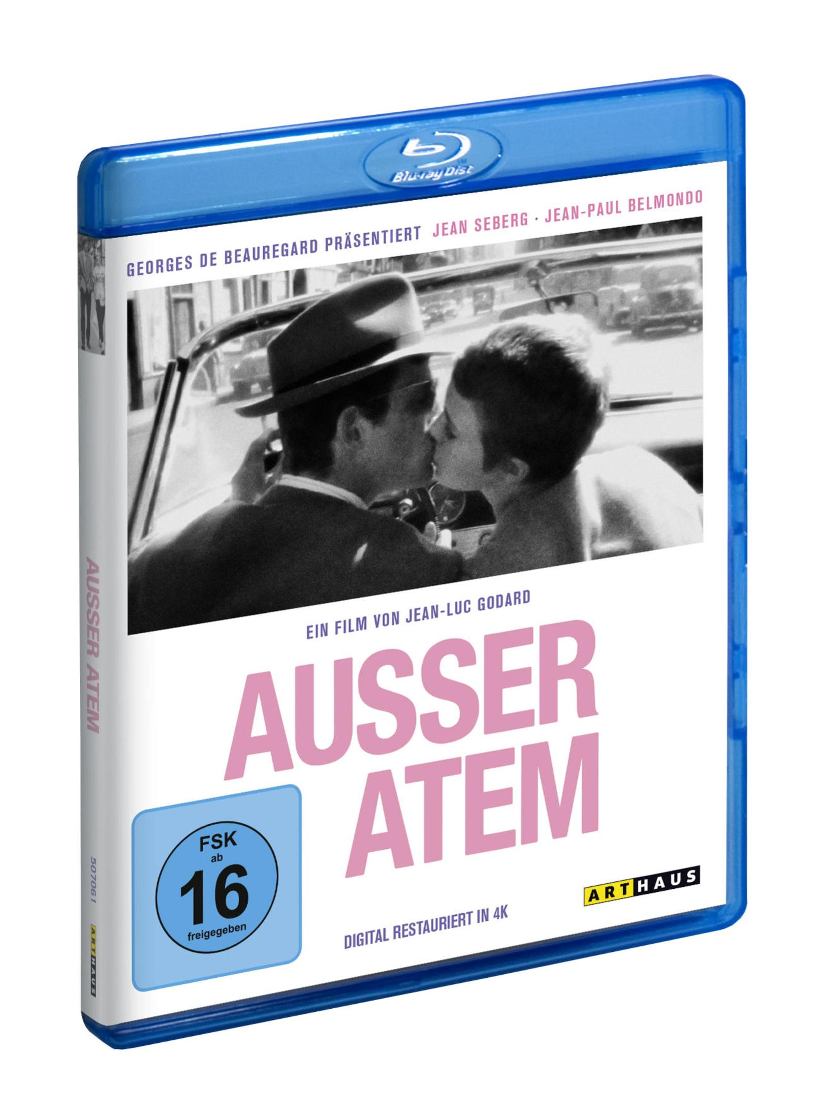 Custodia Blu-ray di Fino all'ultimo respiro con Jean Seberg e Jean-Paul Belmondo.