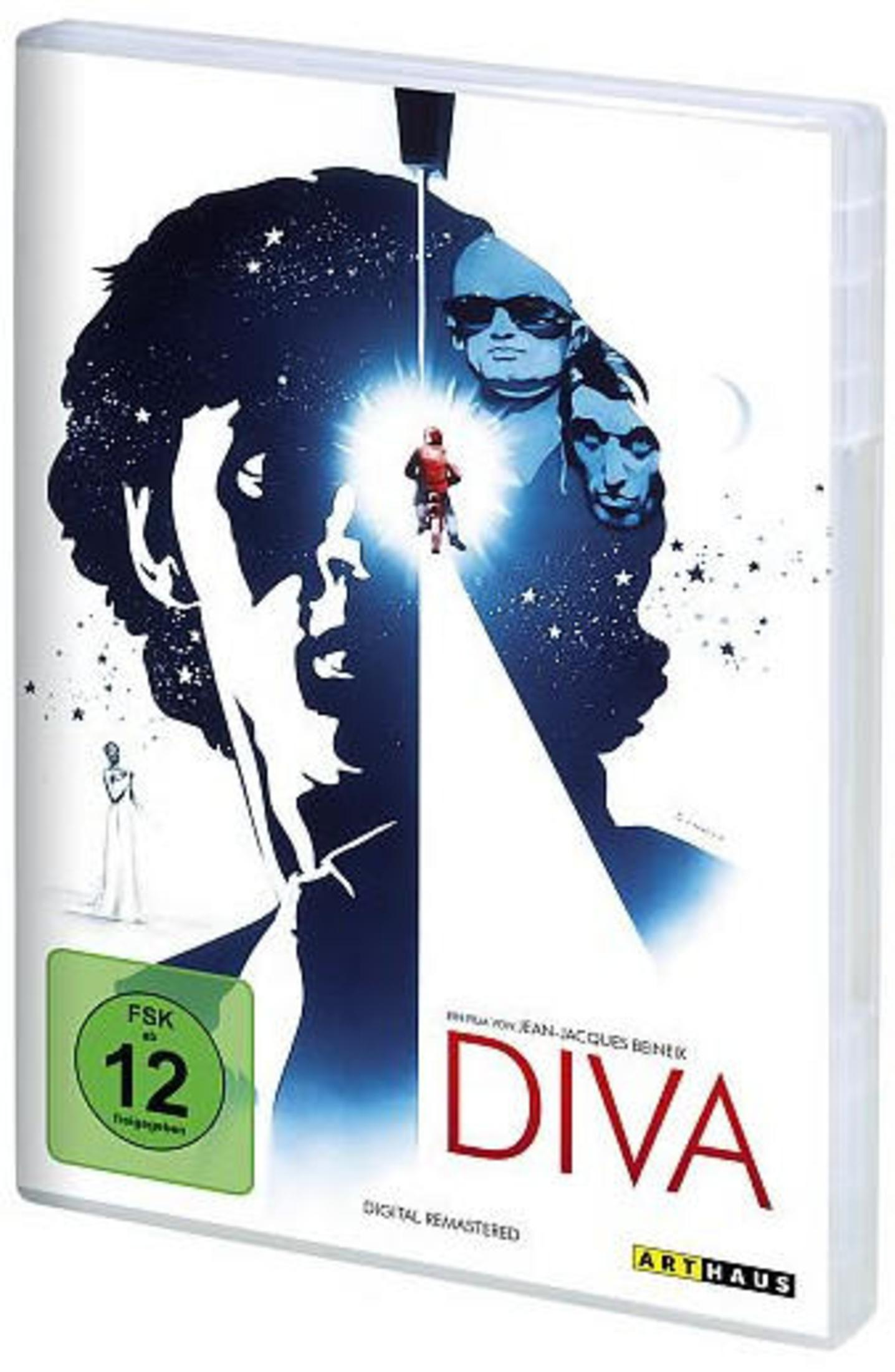 Copertina DVD: Diva, FSK 12, uomo nello spazio, donna in abito.