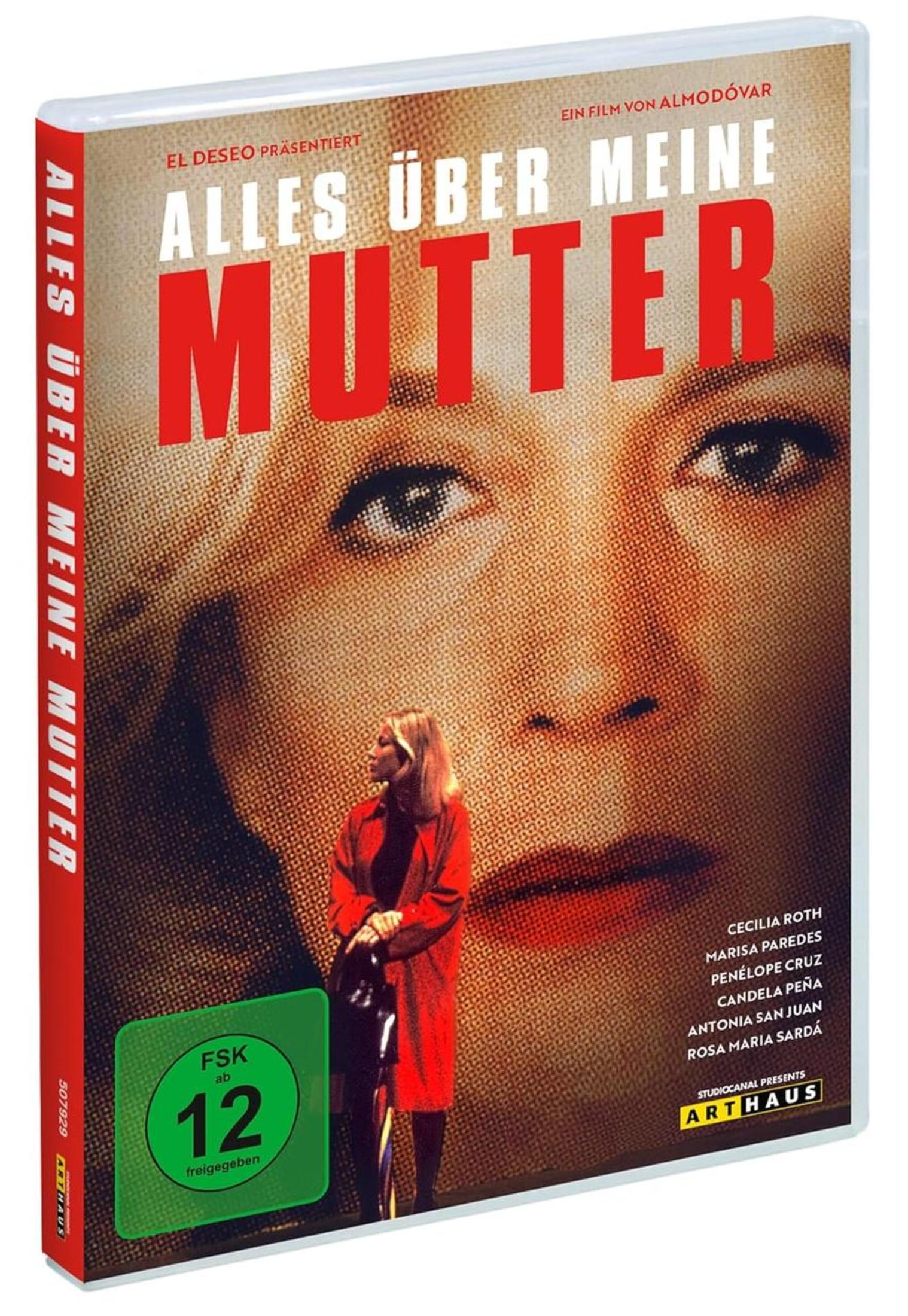 Copertina DVD: "Tutto su mia madre" con donna in cappotto rosso e bollino FSK 12.