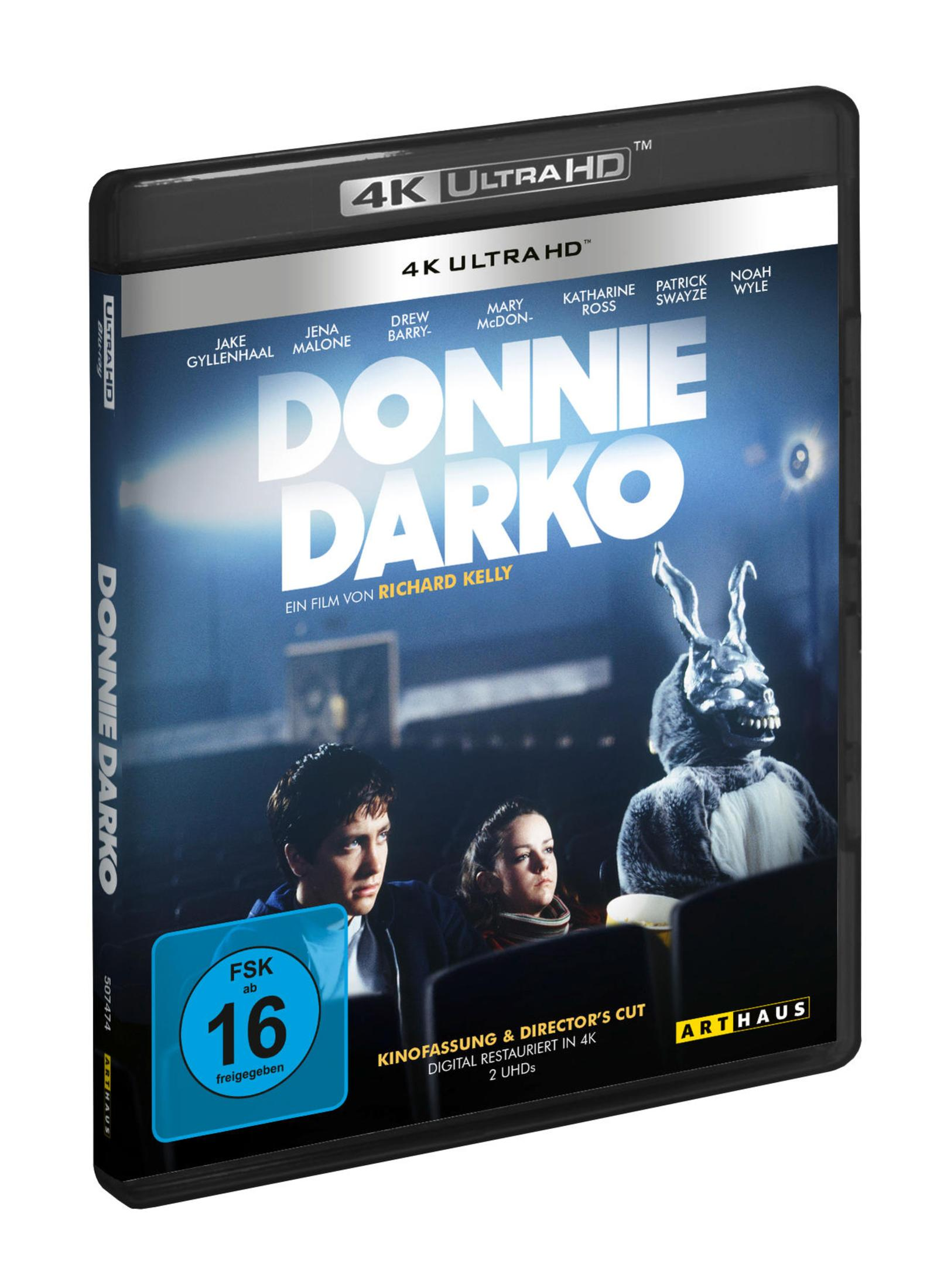 Donnie Darko 4K UHD Cover mit Jake Gyllenhaal und Hasenmaske.