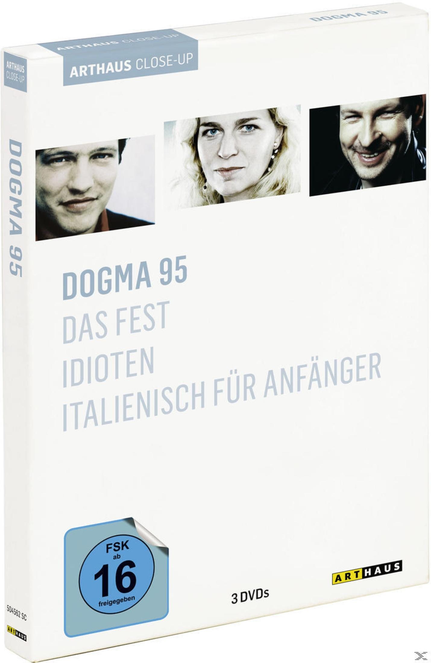 Custodia DVD Dogma 95 con ritratti e sigillo FSK 16.