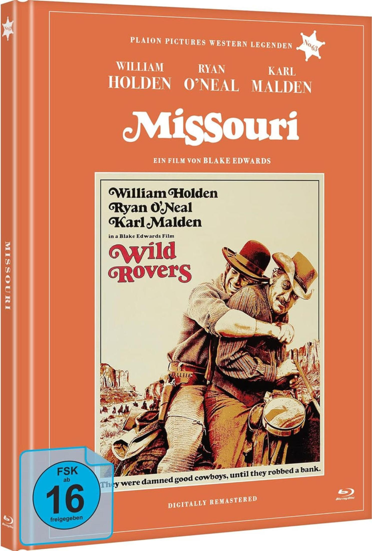 Copertina Blu-ray: Due cowboy si abbracciano, film western "Missouri".