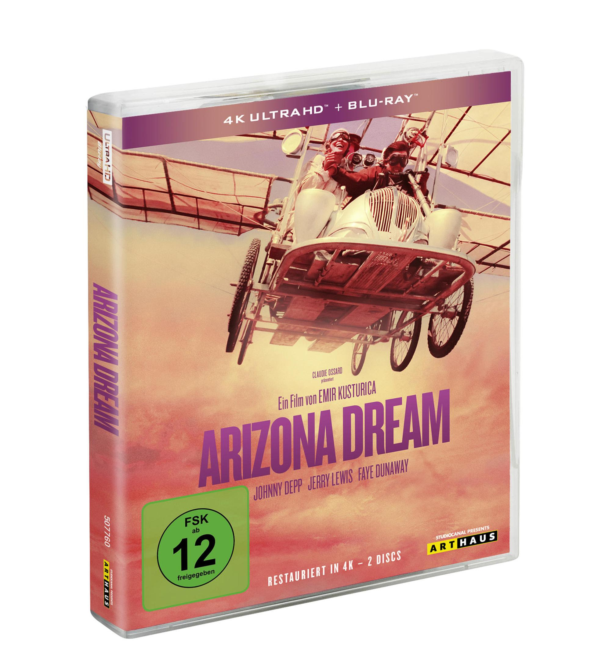 Custodia Blu-ray di Arizona Dream con gli attori Johnny Depp, Jerry Lewis, Faye Dunaway.