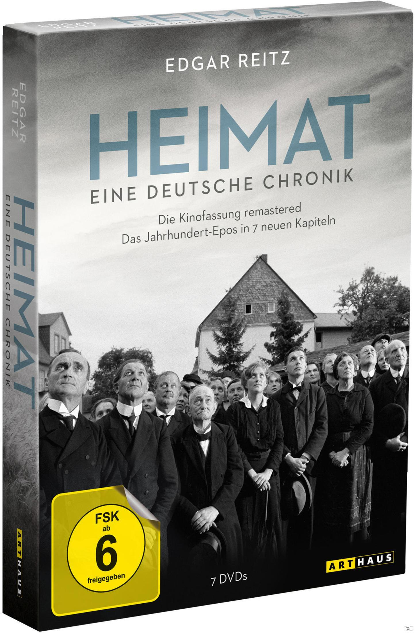 DVD-Box "Heimat" von Edgar Reitz mit Menschen, die nach oben schauen.