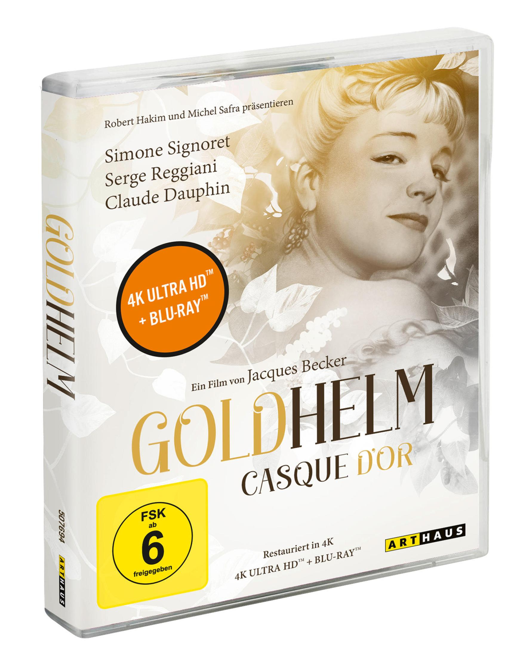 Custodia DVD di 'Goldhelm Casque d'Or' con Simone Signoret, 4K Ultra HD e Blu-Ray.
