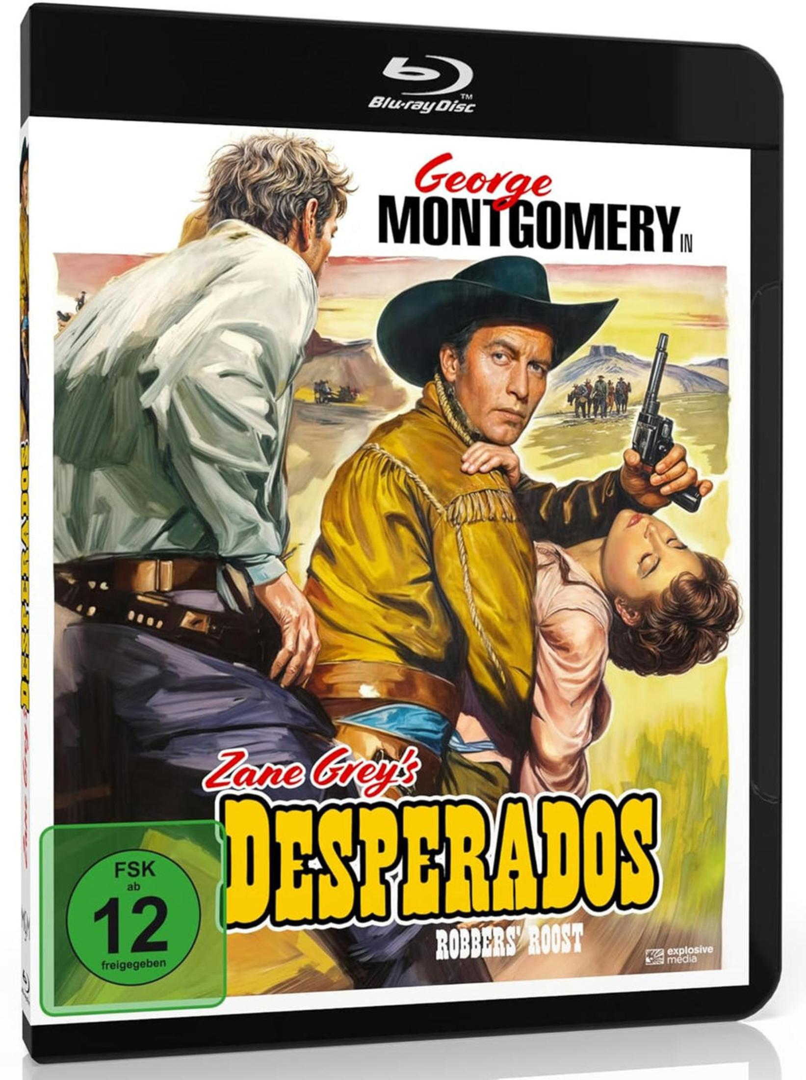 Poster film western: Uomo con pistola tiene donna, George Montgomery, Desperados.