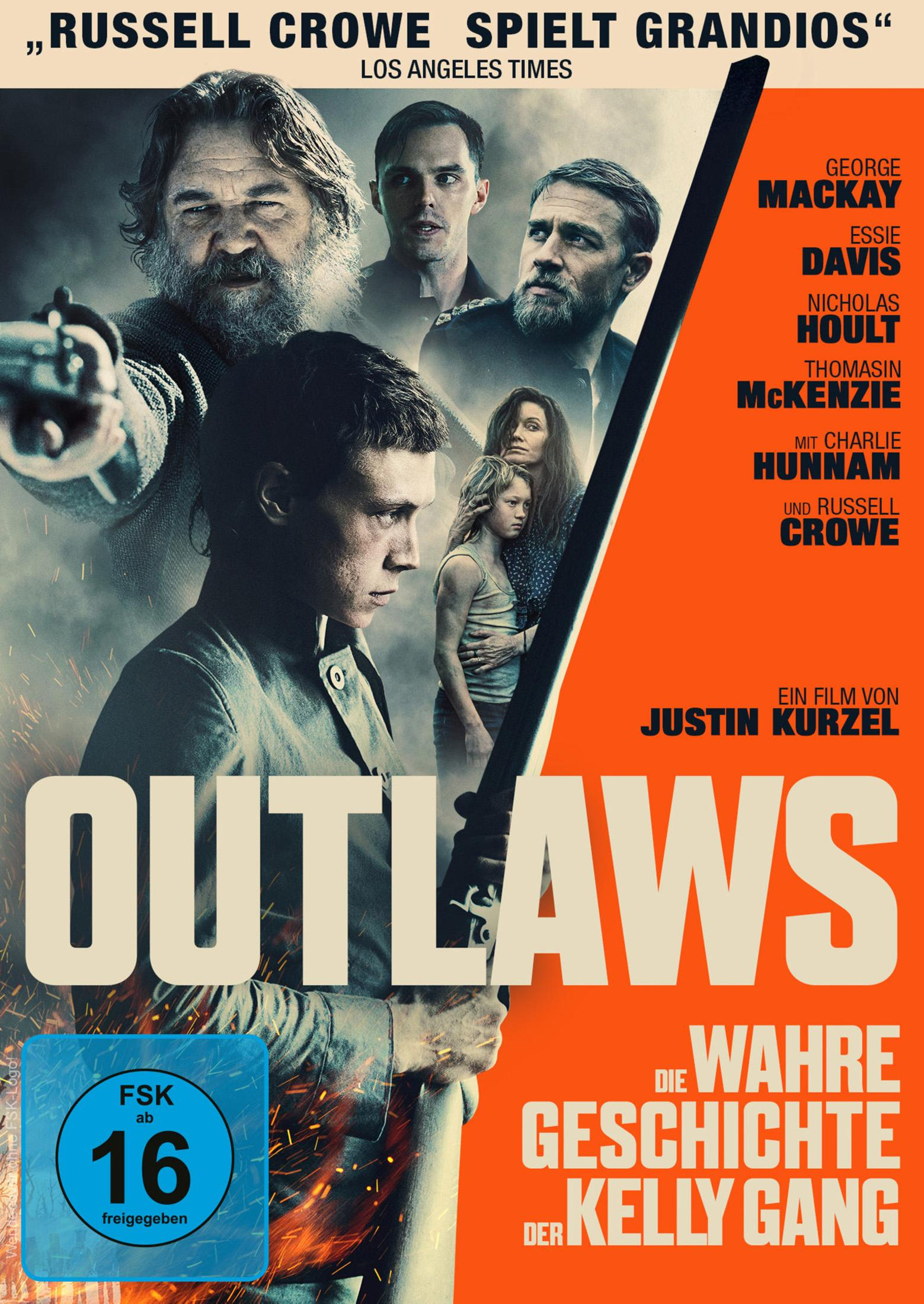 Affiche de film avec acteurs, titre OUTLAWS et label FSK 16.