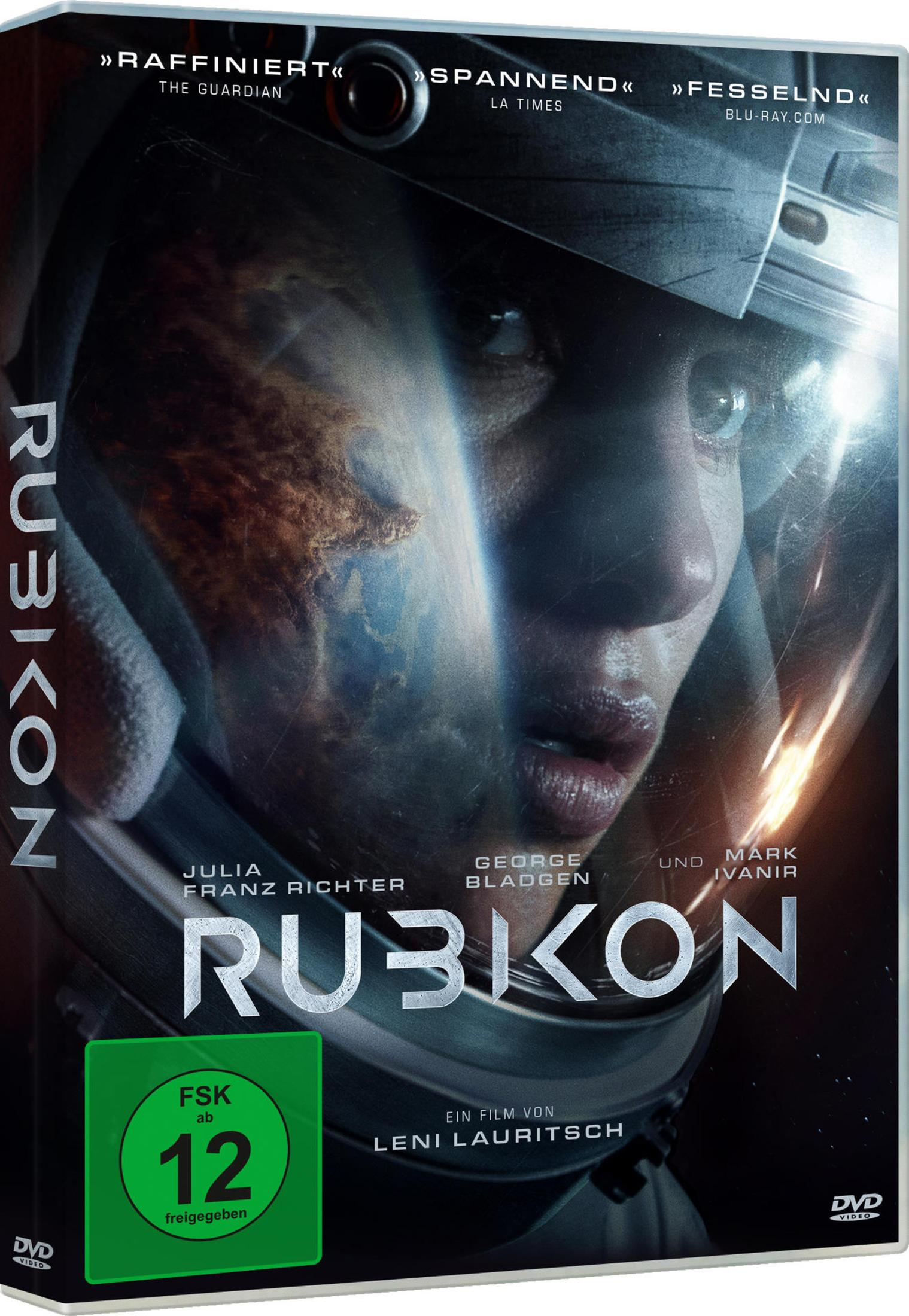 Copertina film 'Rubikon': Astronauta con casco, titolo e sigillo FSK-12.