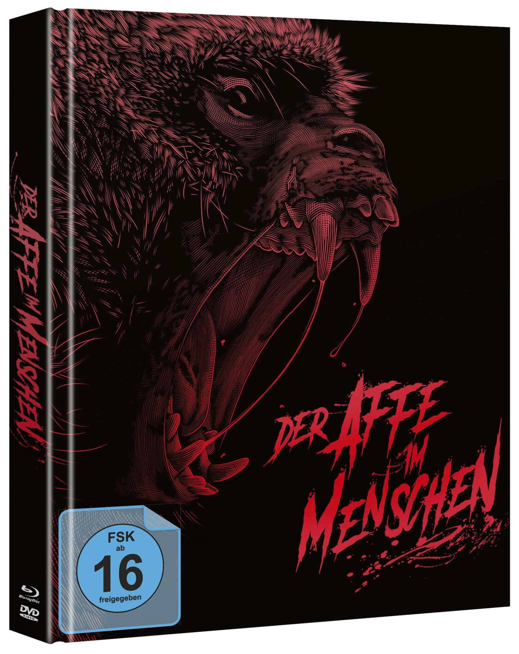Custodia Blu-ray con volto di scimmia rosso e bollino FSK 16.