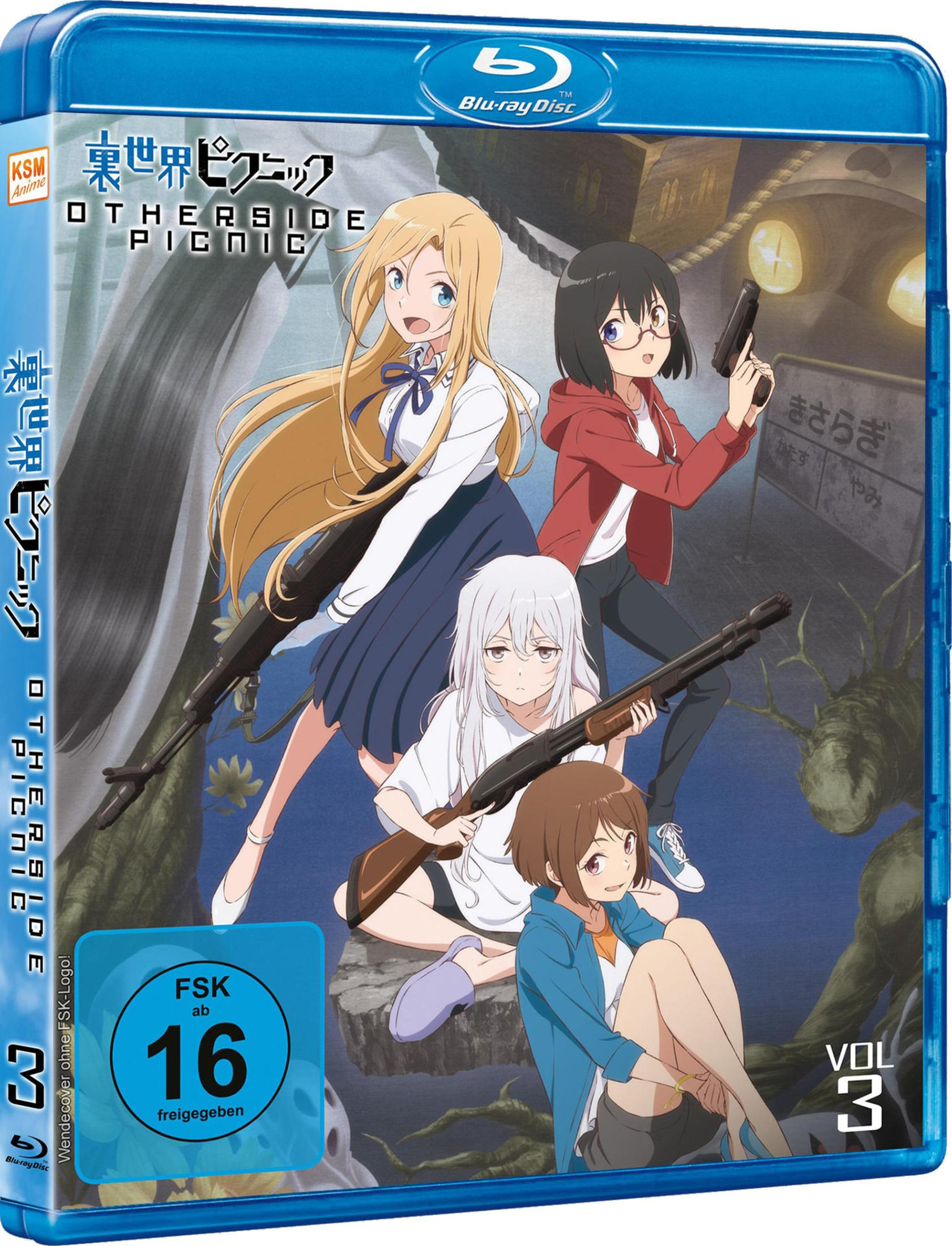 Quattro ragazze anime con armi su sfondo scuro, copertina Blu-ray.