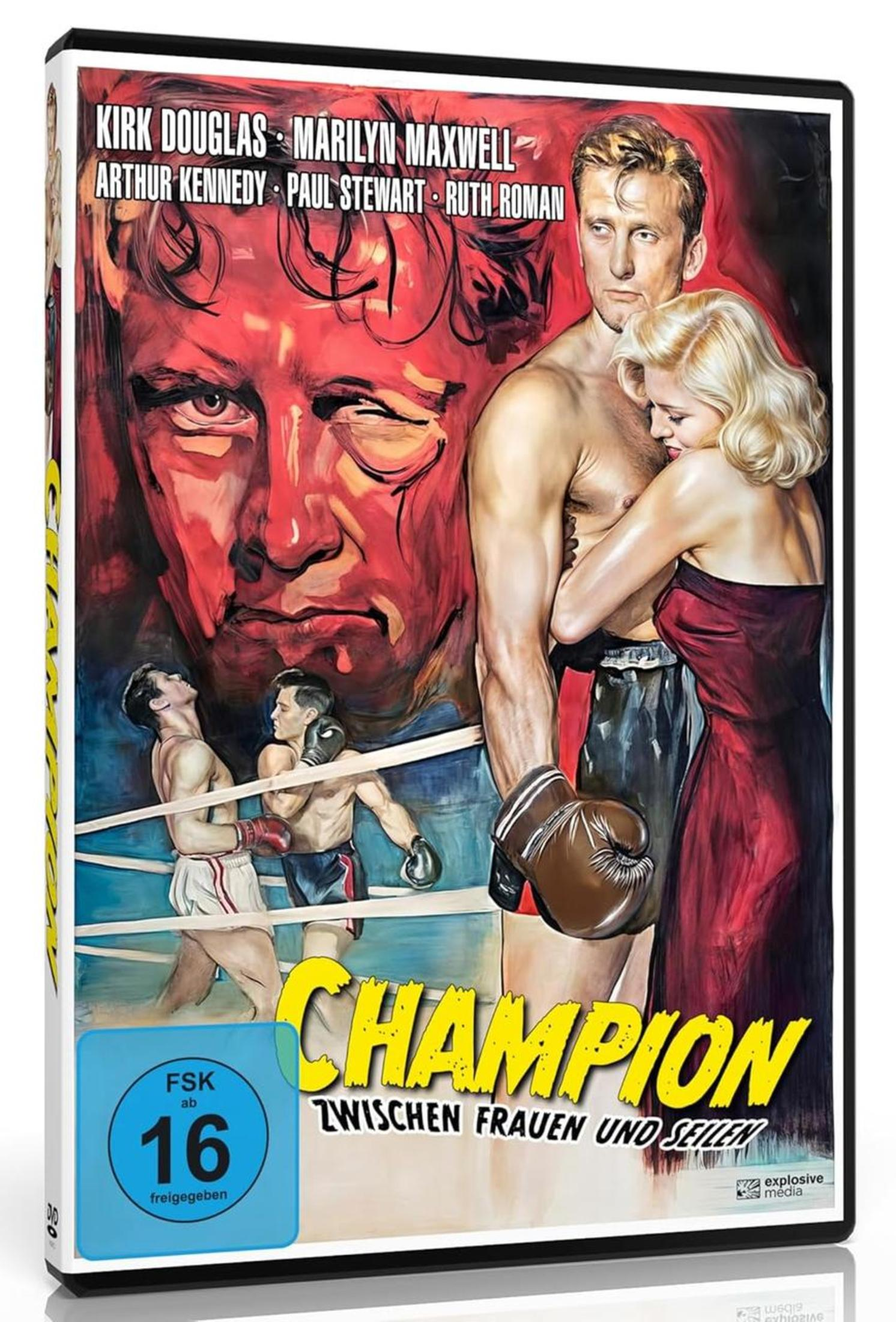 Poster del film: Pugile con donna, due lottatori sul ring, ritratto di uomo.