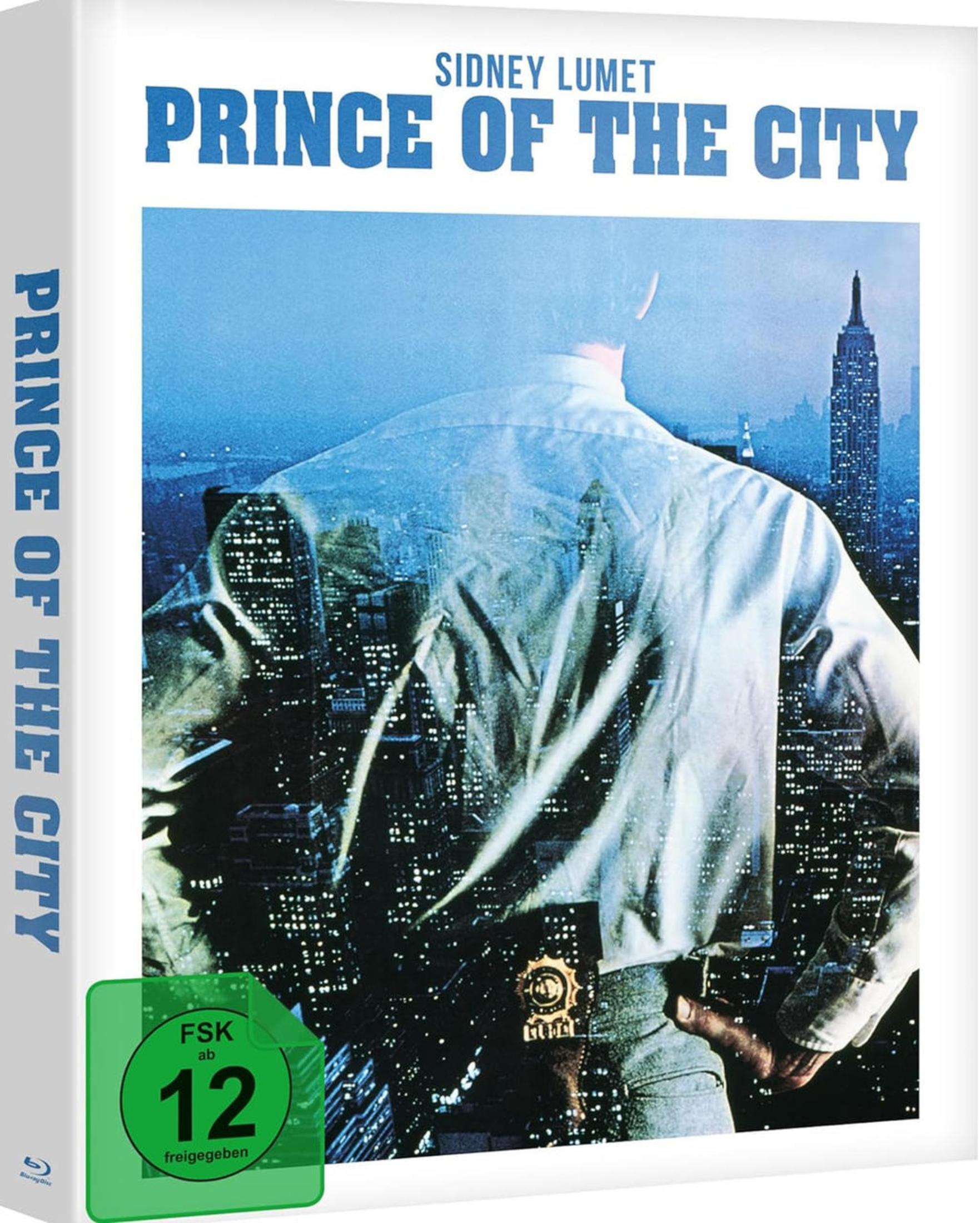 Copertina Blu-ray "Prince of the City" con uomo e skyline di NYC.