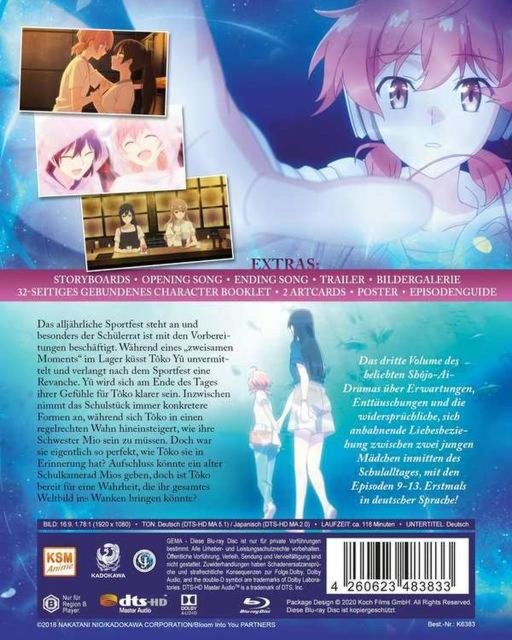Copertina Blu-ray anime con personaggi, testo e loghi.