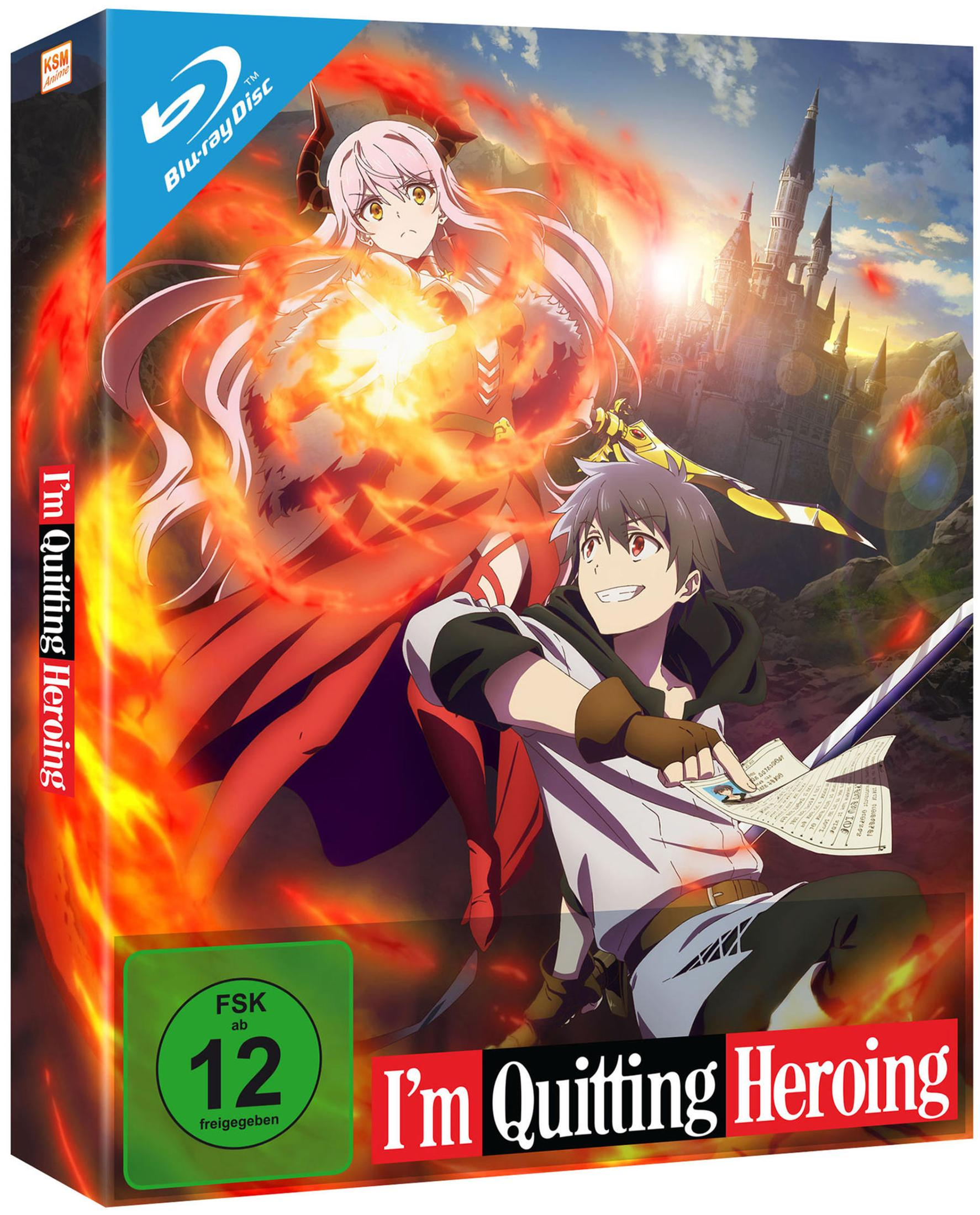 Copertina anime con uomo e donna davanti a castello e fiamme.