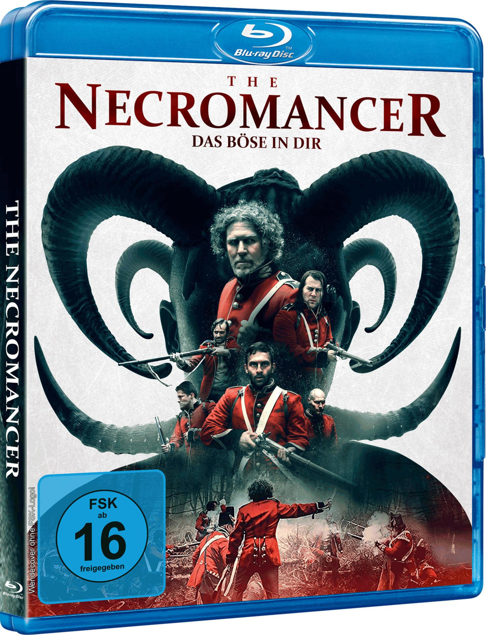 Copertina Blu-ray: Uomini in uniformi rosse davanti a un simbolo gigante con corna.