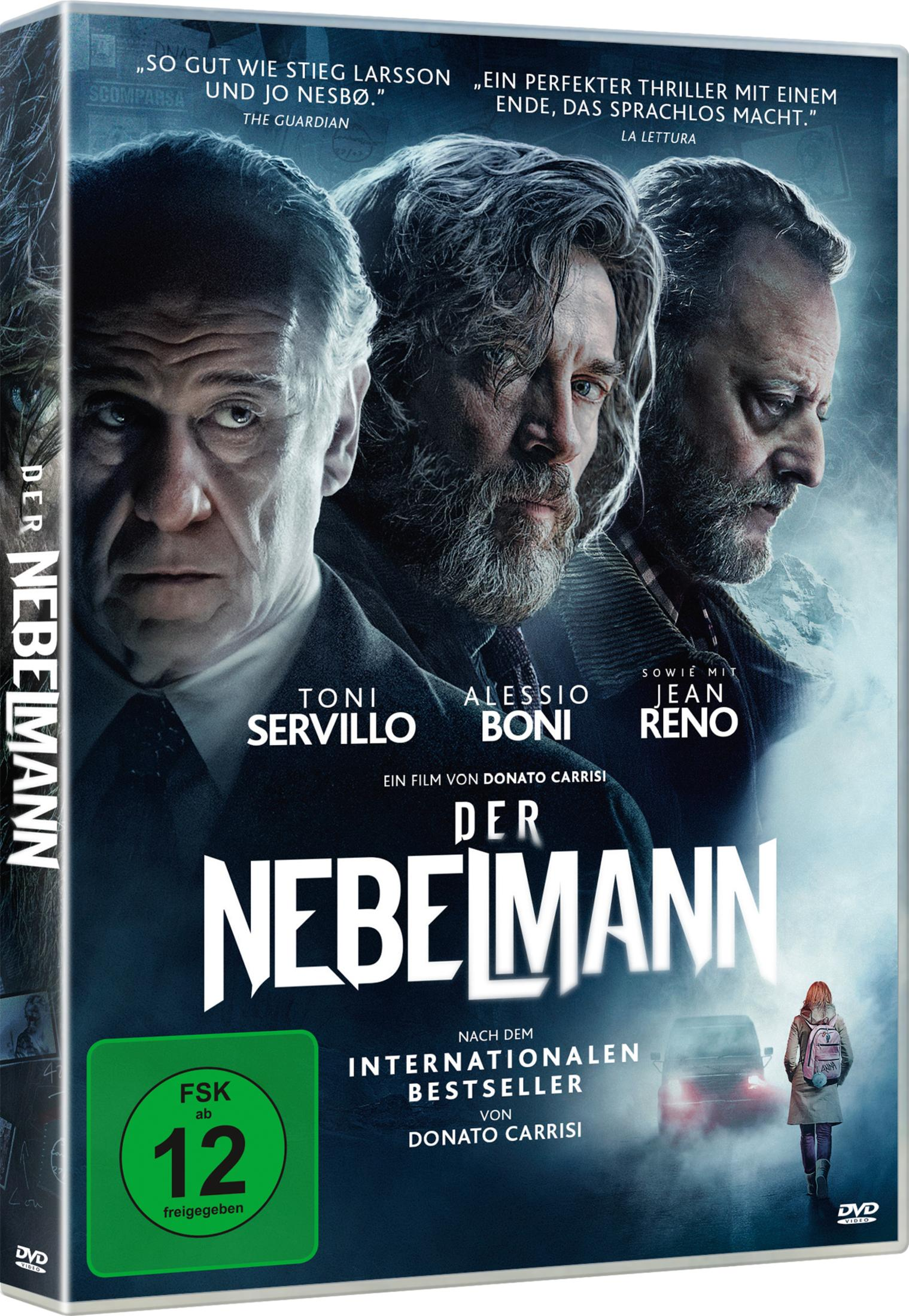 Drei Männer und ein Mädchen vor einem Auto im Nebel, DVD-Cover.