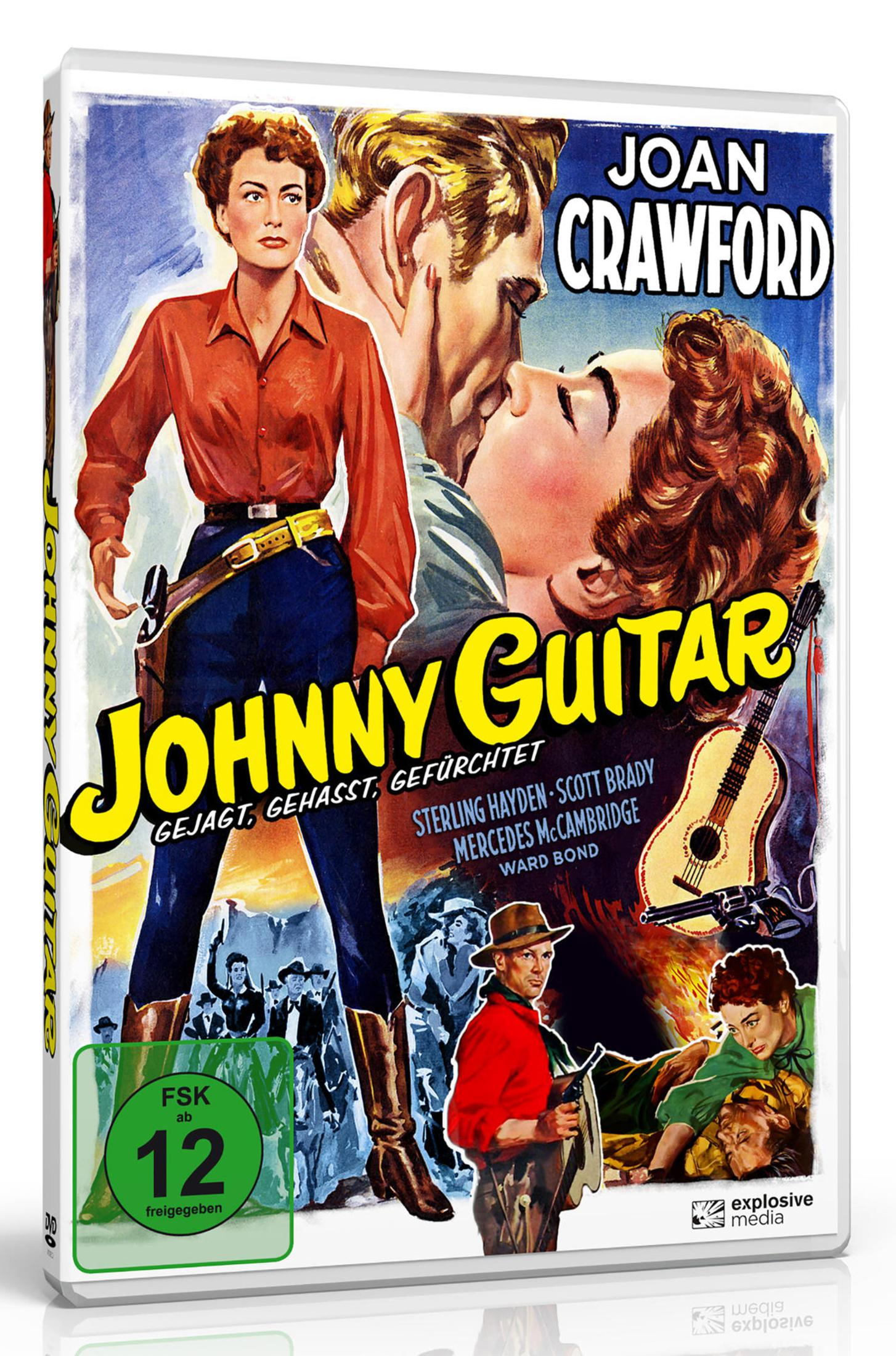 Poster del film con Joan Crawford, un uomo e una chitarra. Classificato FSK 12.