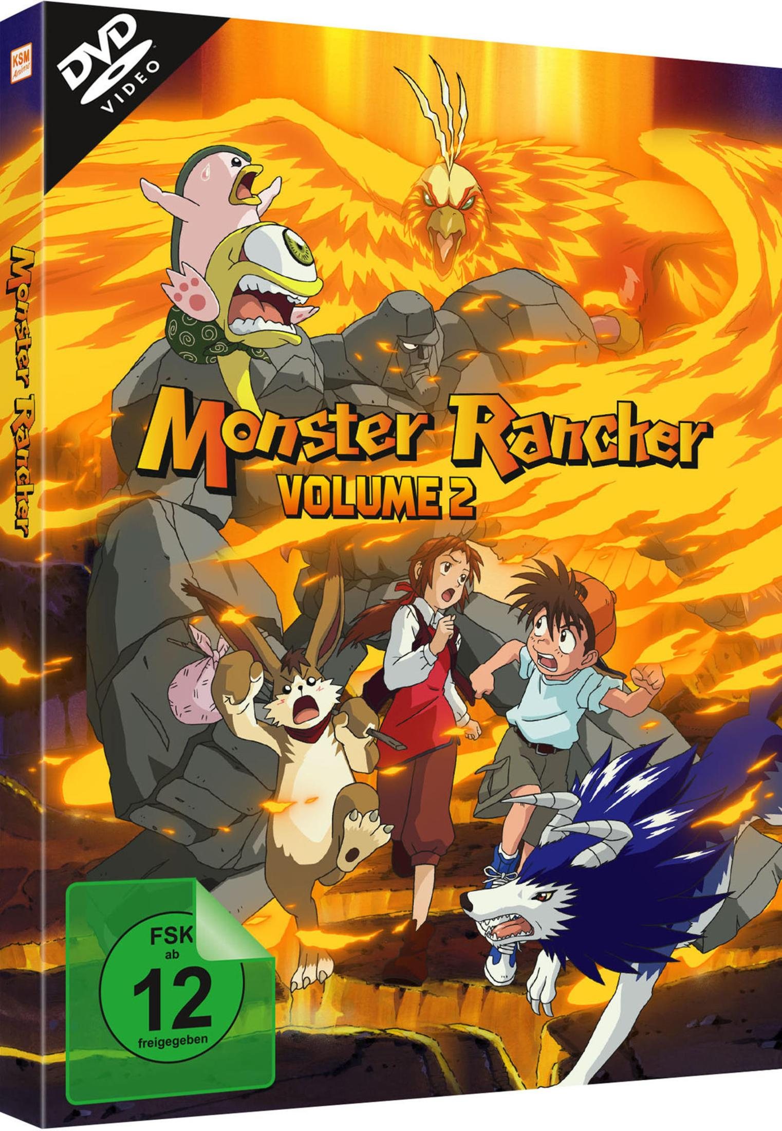 DVD Monster Rancher: Personaggi anime, un mostro e un bollino FSK 12.