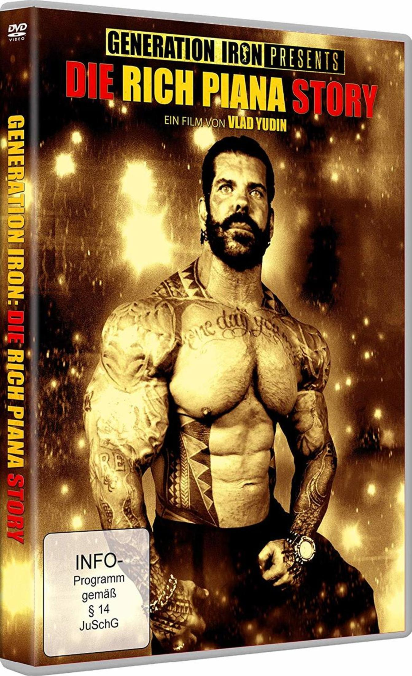 Copertina DVD con uomo muscoloso, tatuaggi, "Generation Iron"