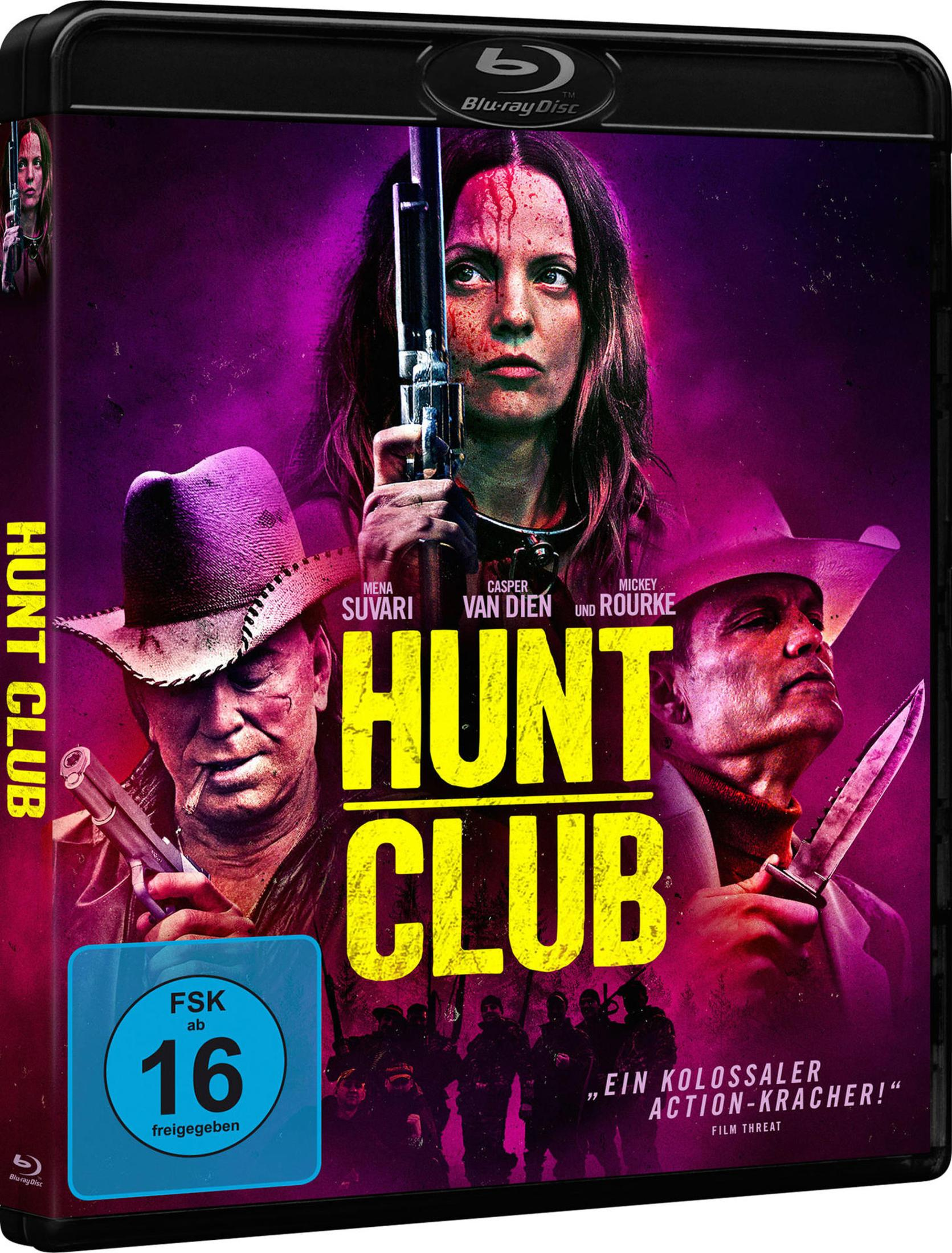 Copertina Blu-ray: Donna con pistola, uomini con cappelli e coltelli, sfondo viola.