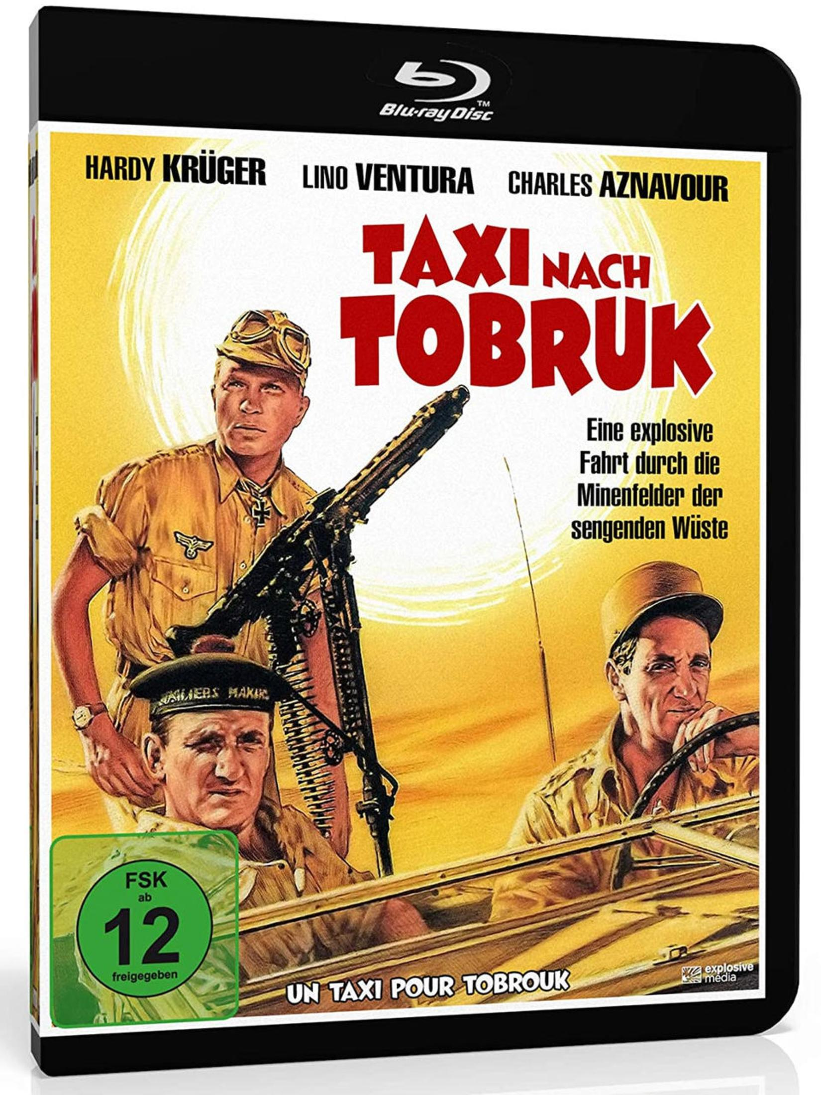 Poster del film: Tre uomini in un paesaggio desertico con una mitragliatrice.