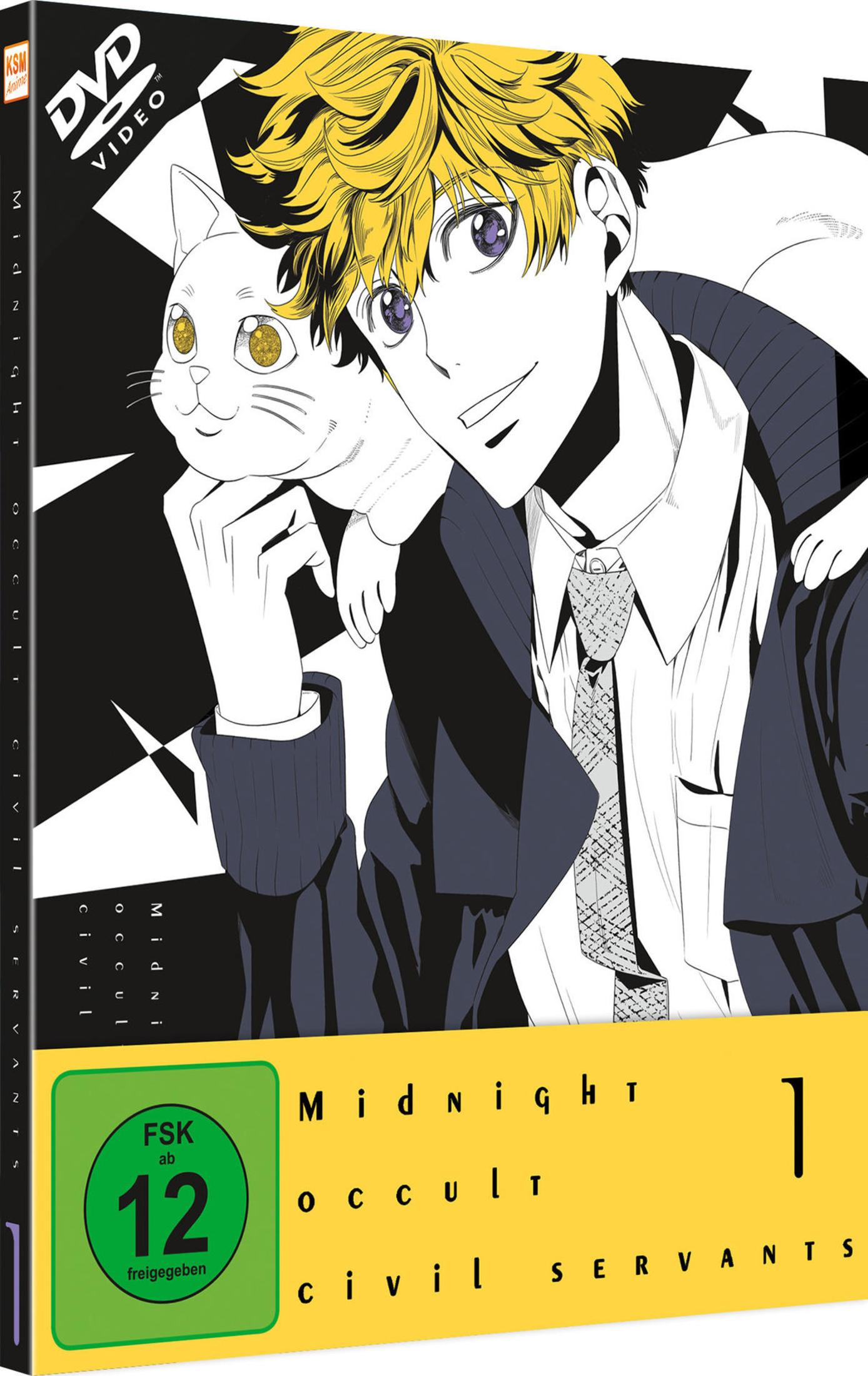 Copertina DVD anime con uomo e gatto bianco, rating FSK 12.