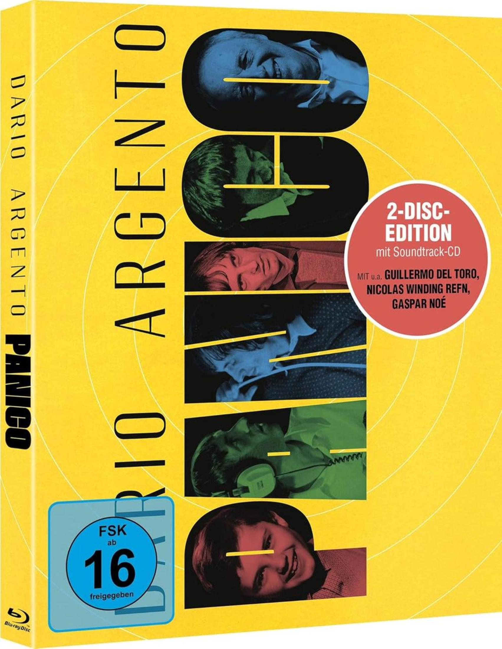 Custodia Blu-ray di Panico di Dario Argento, Edizione 2 dischi con colonna sonora.