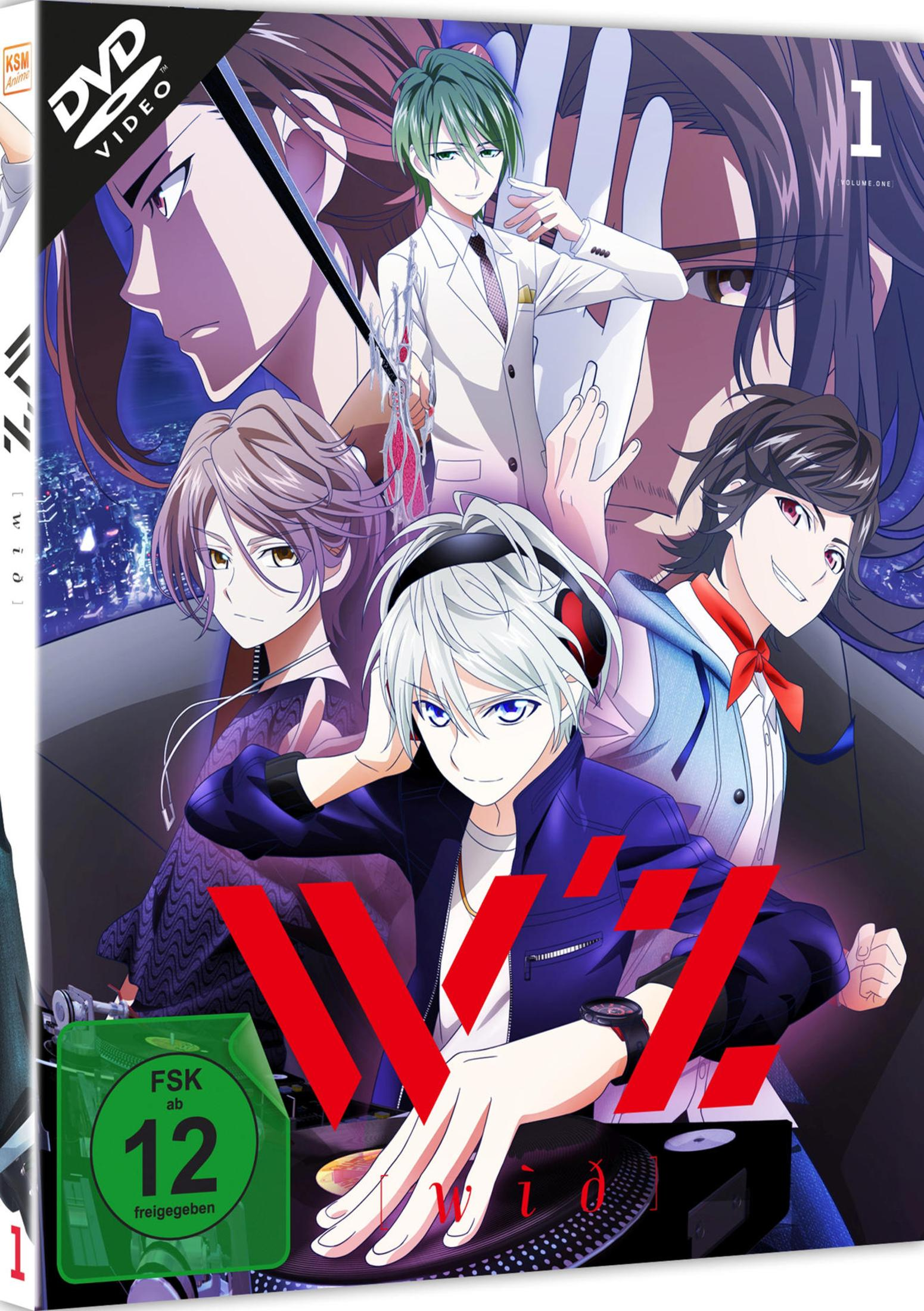 Copertina DVD anime con cinque giovani uomini su un giradischi.