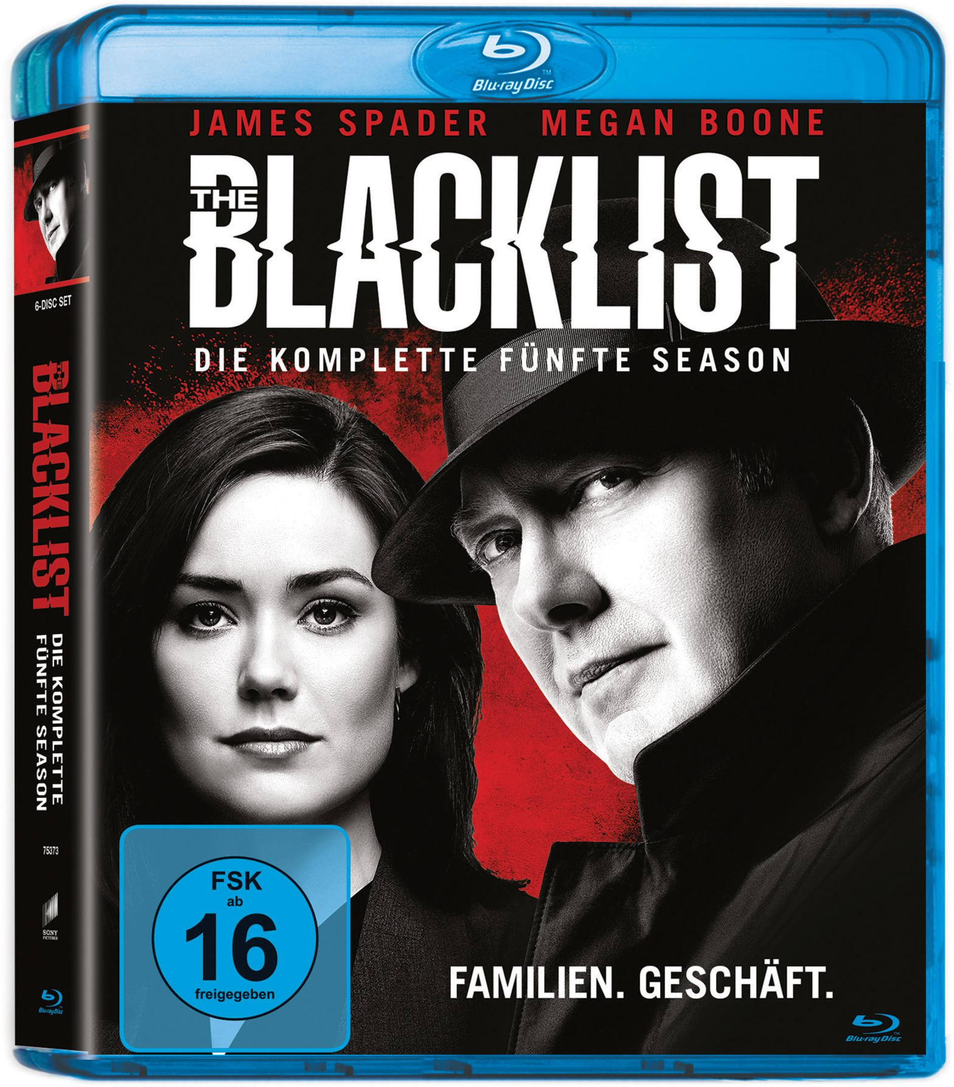 Custodia Blu-ray per la stagione 5 di "The Blacklist" con James Spader e Megan Boone.
