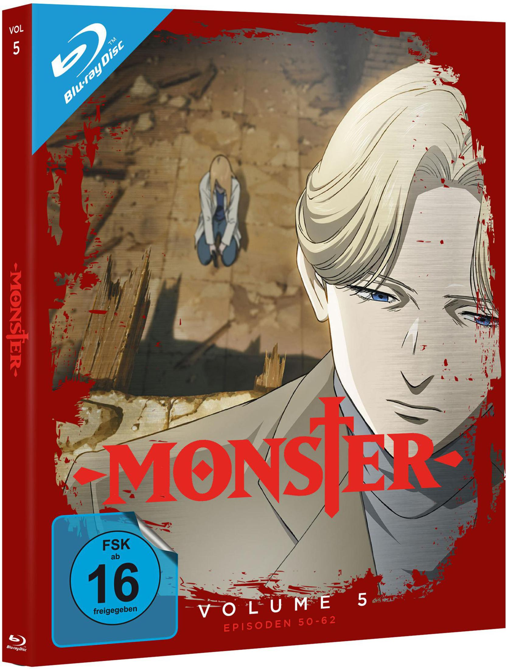 Copertina Blu-ray anime Monster Vol. 5 con Dr. Tenma e Johan Liebert.