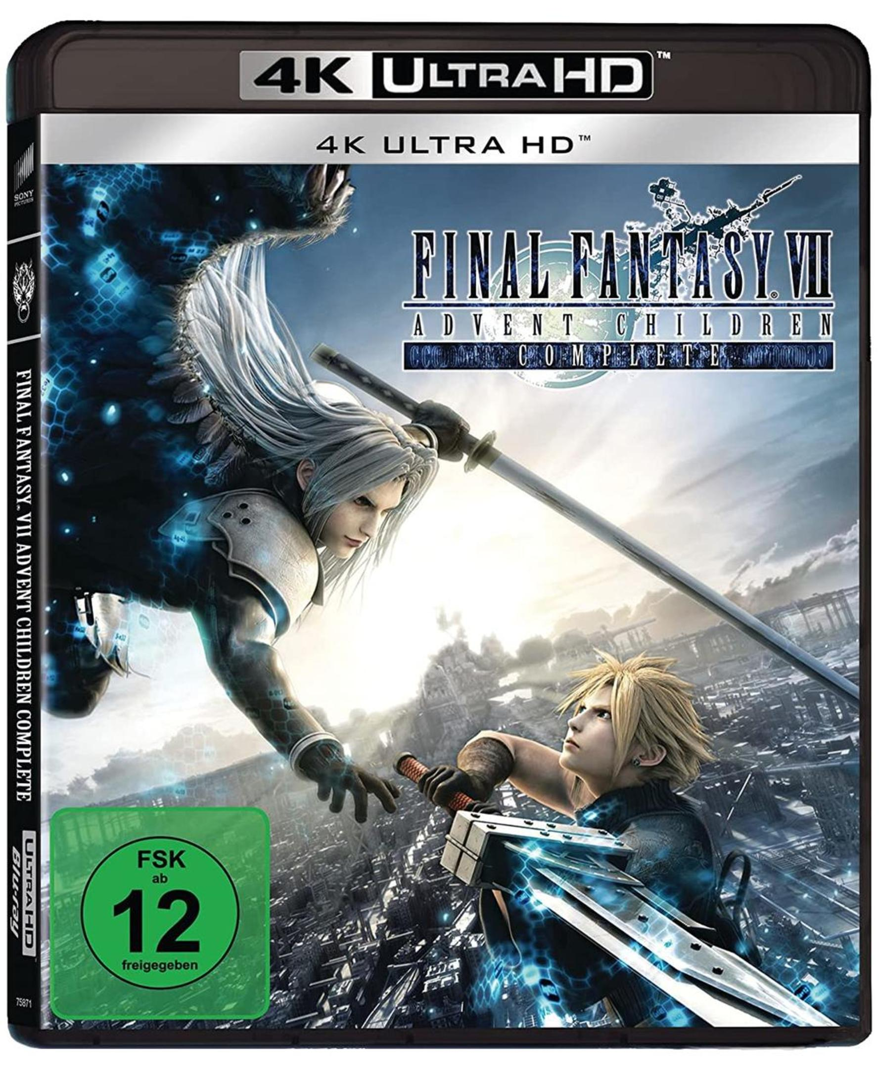 Custodia Final Fantasy VII con Cloud e Sephiroth in battaglia, 4K Ultra HD.