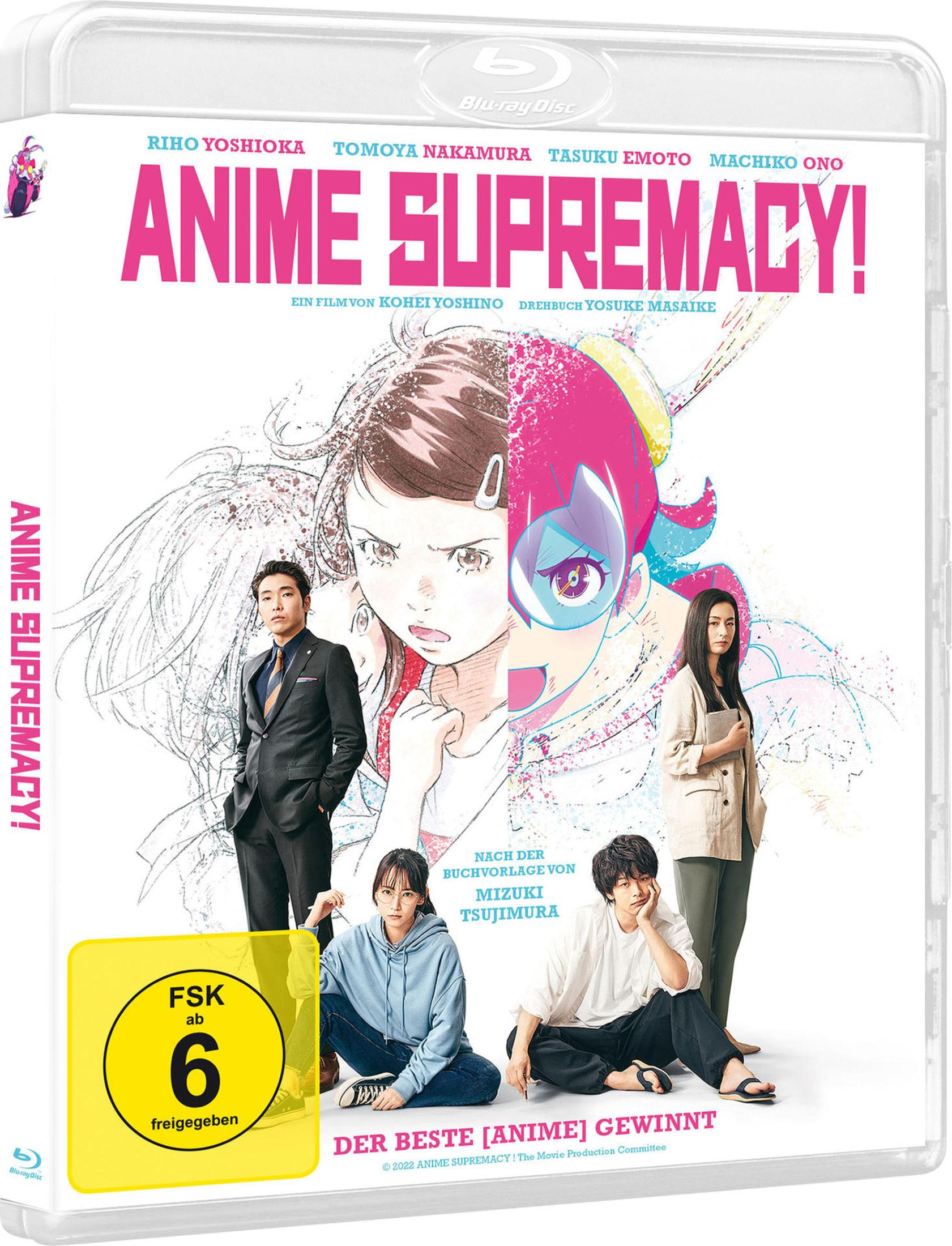 Copertina Blu-ray Anime Supremacy con attori e illustrazioni anime.