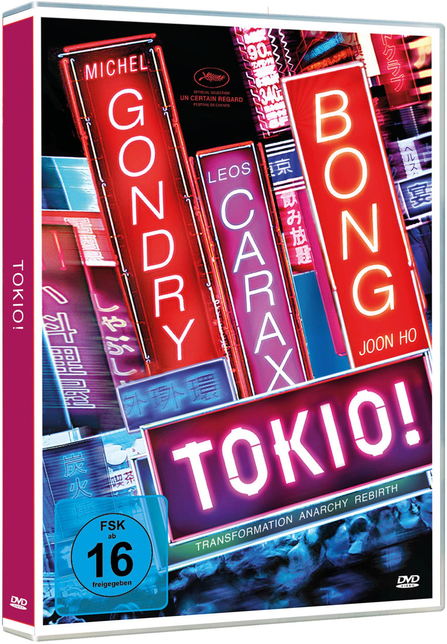 Copertina DVD con luminosi insegne al neon di Tokyo, nomi di registi e titoli film.