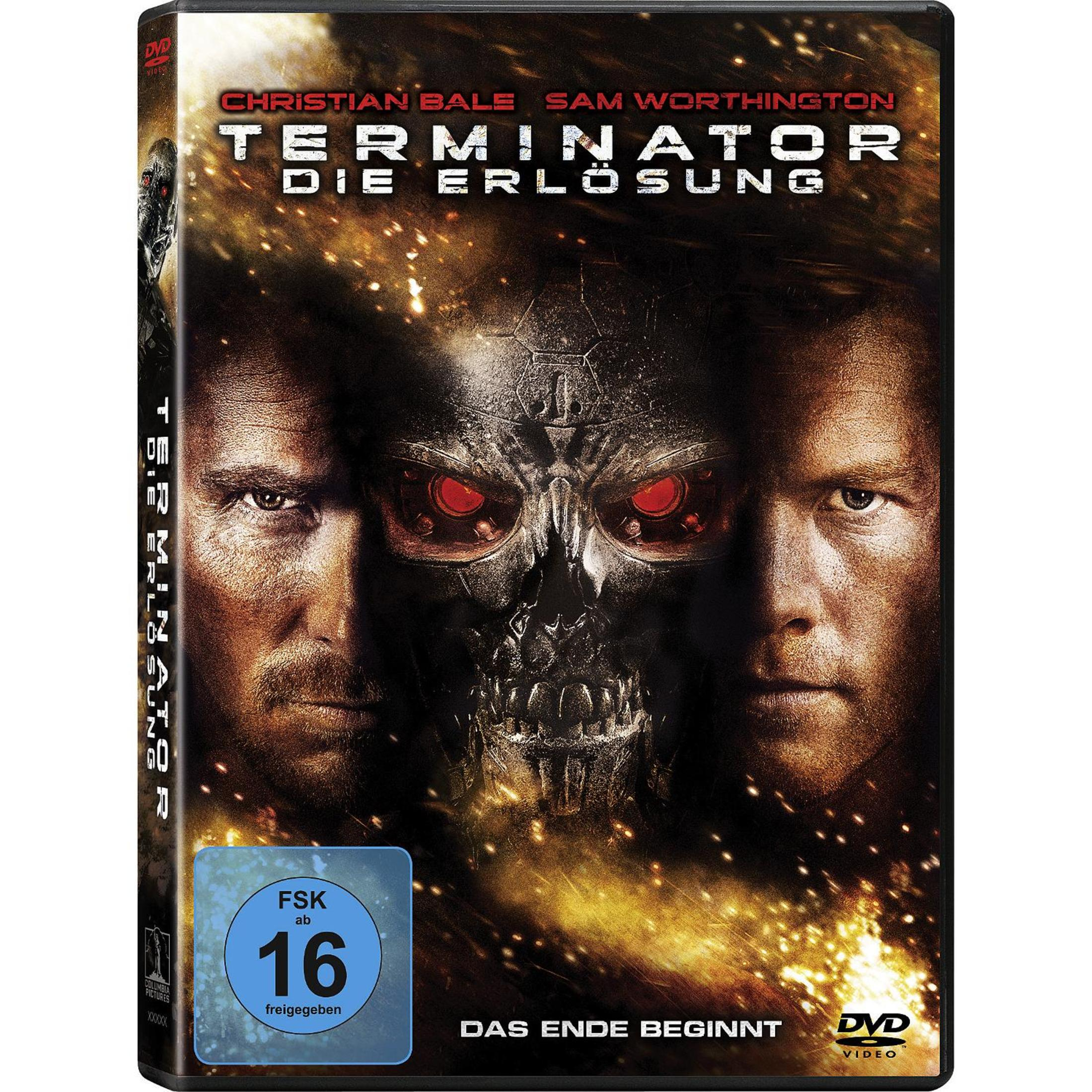 DVD-Hülle: Terminator mit Bale, Worthington, T-800 Kopf, FSK 16.