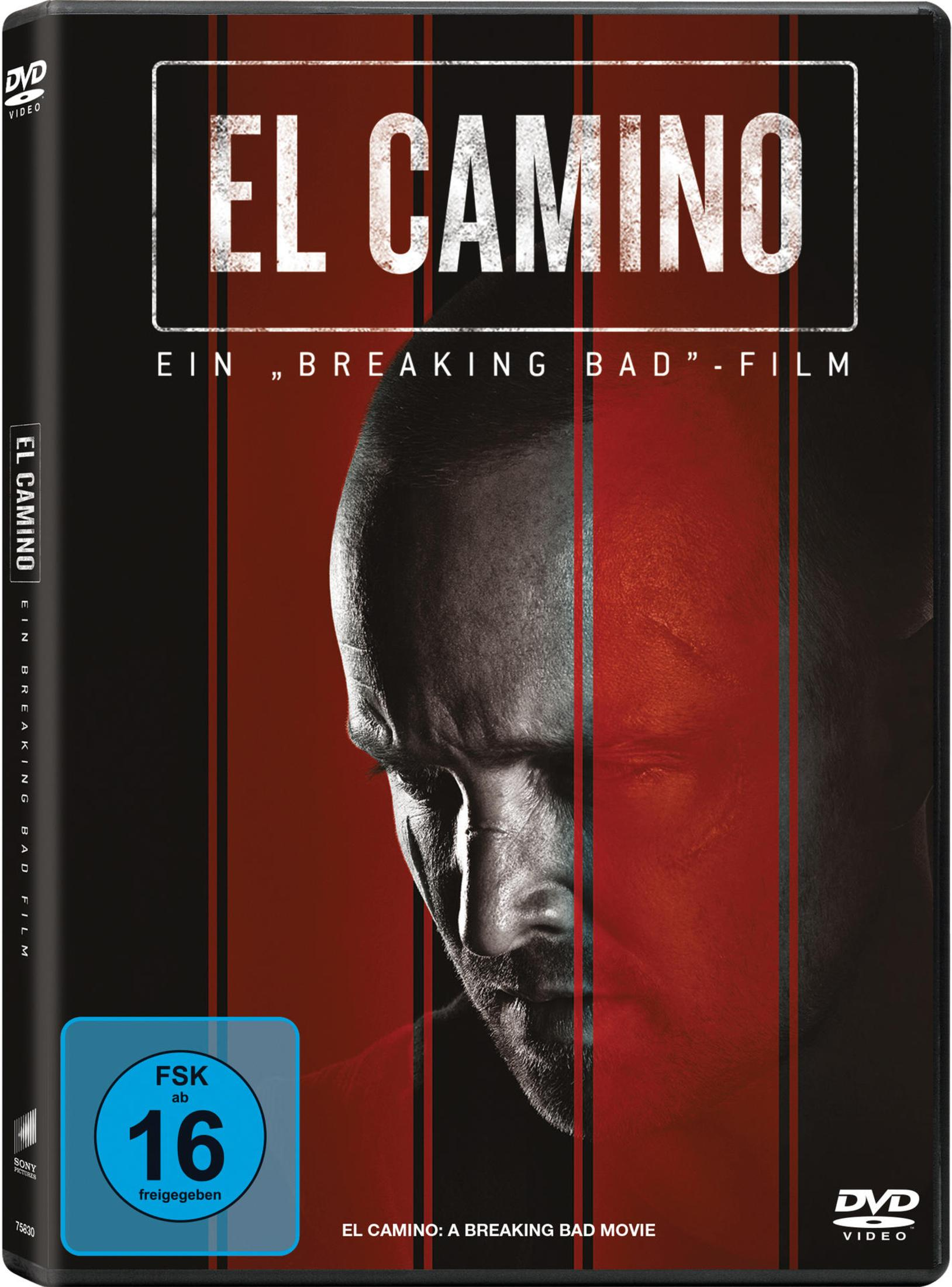 Copertina DVD: El Camino, un film di Breaking Bad, con primo piano di un uomo.