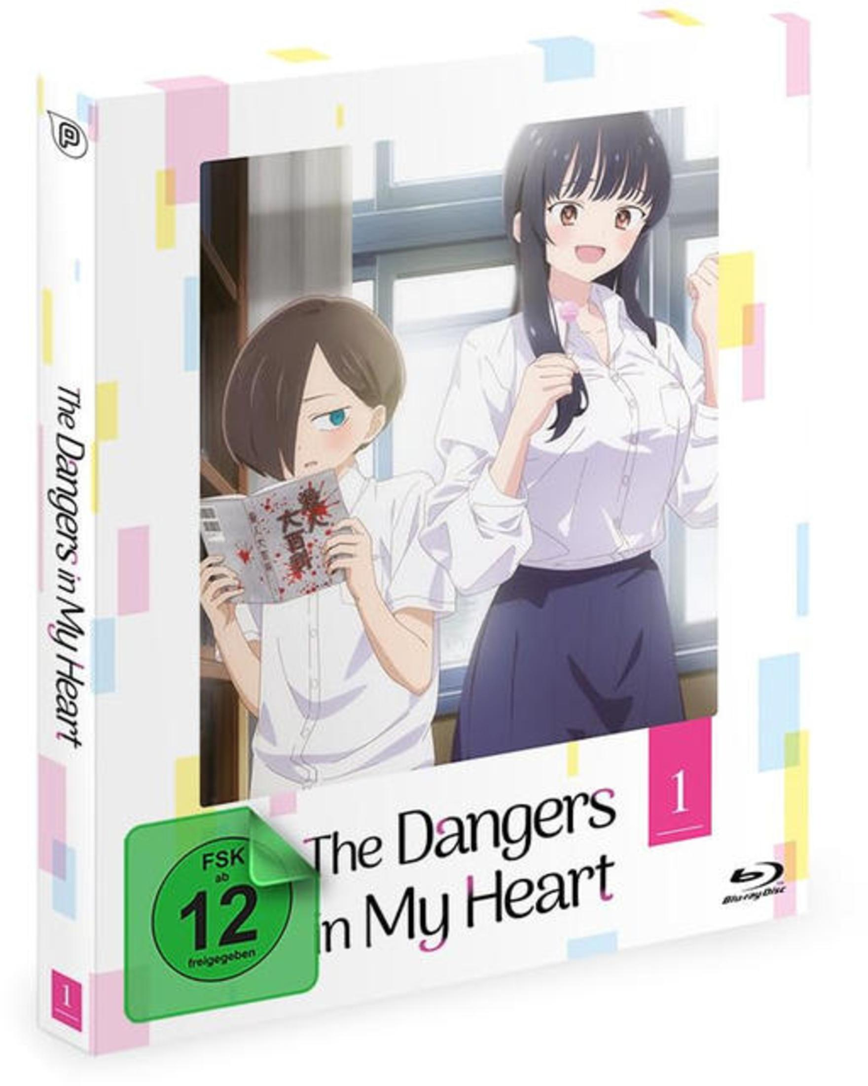 Anime Blu-ray Cover: Zwei Mädchen, eines liest ein Buch mit Blutspritzern.