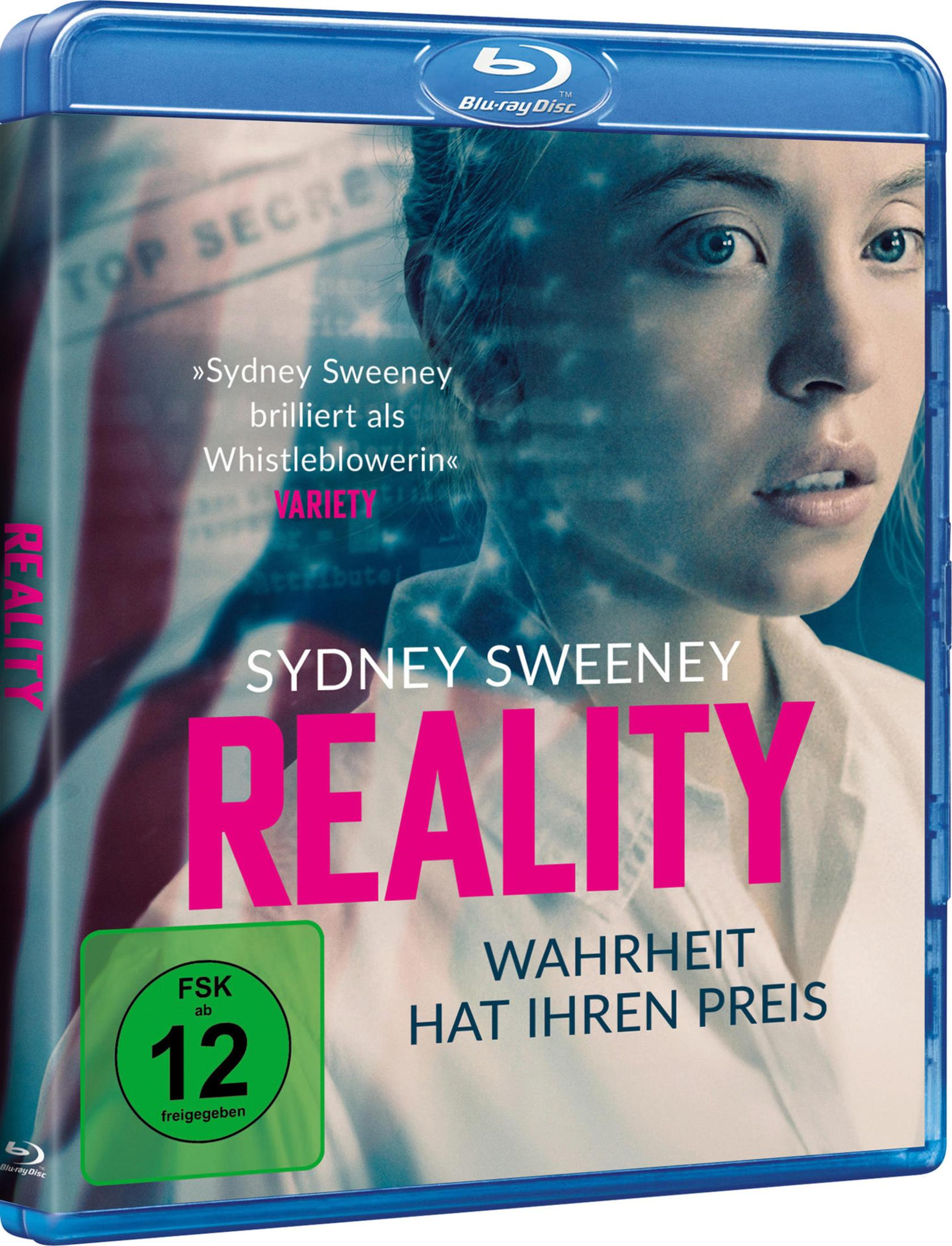 Copertina Blu-ray: Sydney Sweeney come whistleblower. "REALITY" FSK 12.