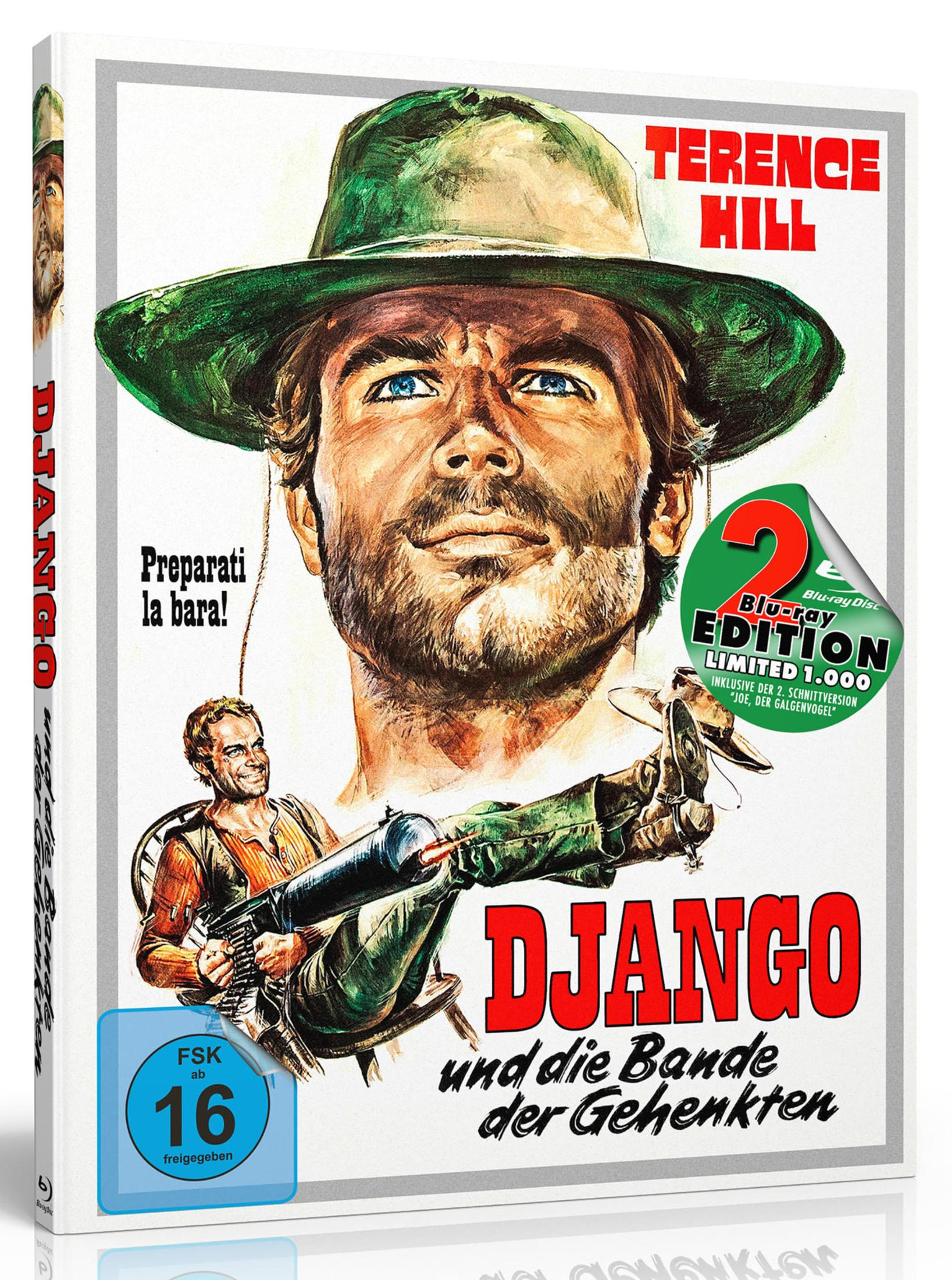 Copertina del film Django con Terence Hill che tiene una pistola. Rating FSK 16.